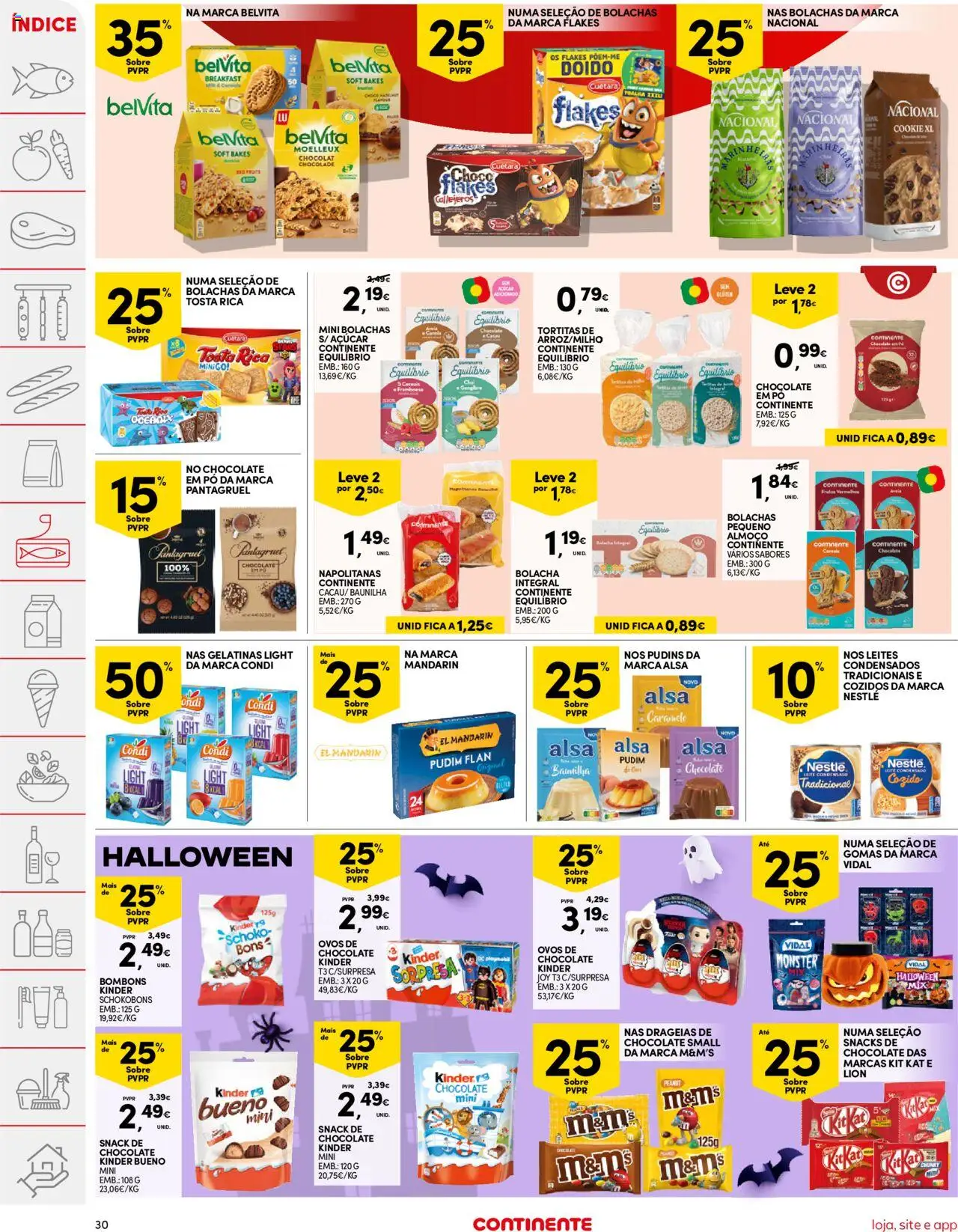 Continente folheto │ válido de 21.10.2025 | Página: 30 | Produtos: Bolachas, Nestlé, Chocolate, Cereais