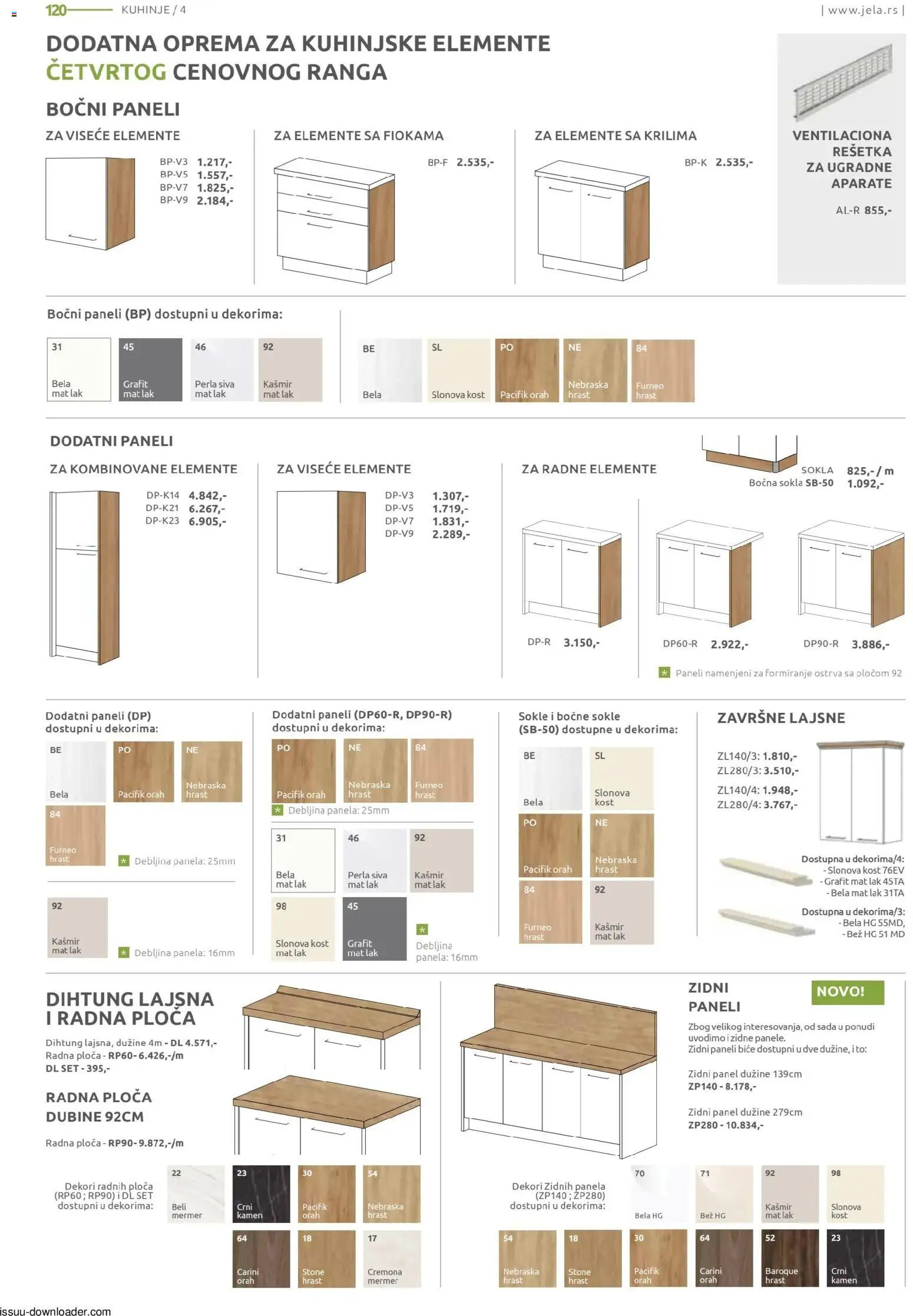 Jela katalog - važi od 09.02.2026 | Strana: 120 | Proizvode: Rešetka, Radna ploča, Orah