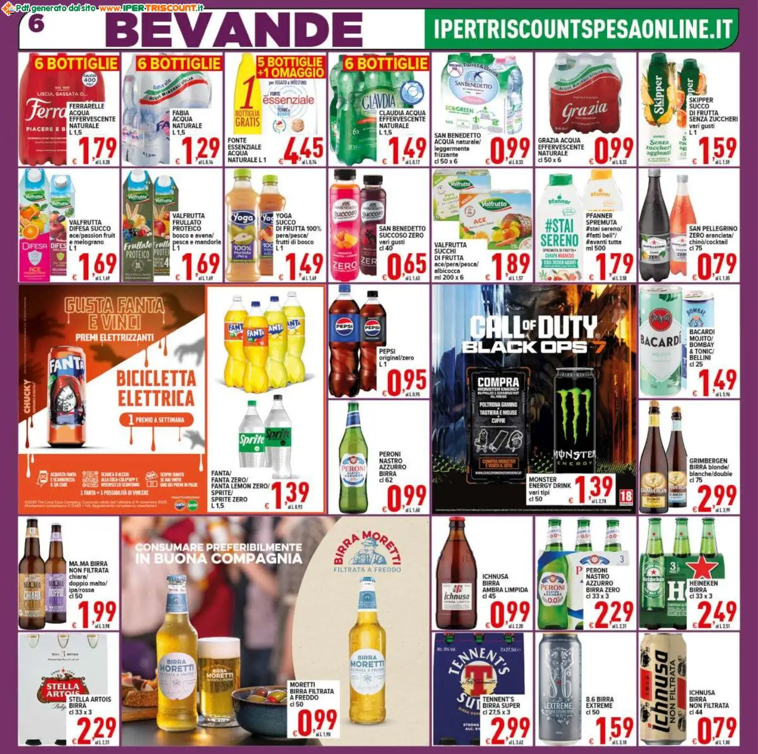 Volantino Ipertriscount del 29.10.2025 | Pagina: 6 | Prodotti: Tennent's, Birra Moretti, Mouse, Bottiglia
