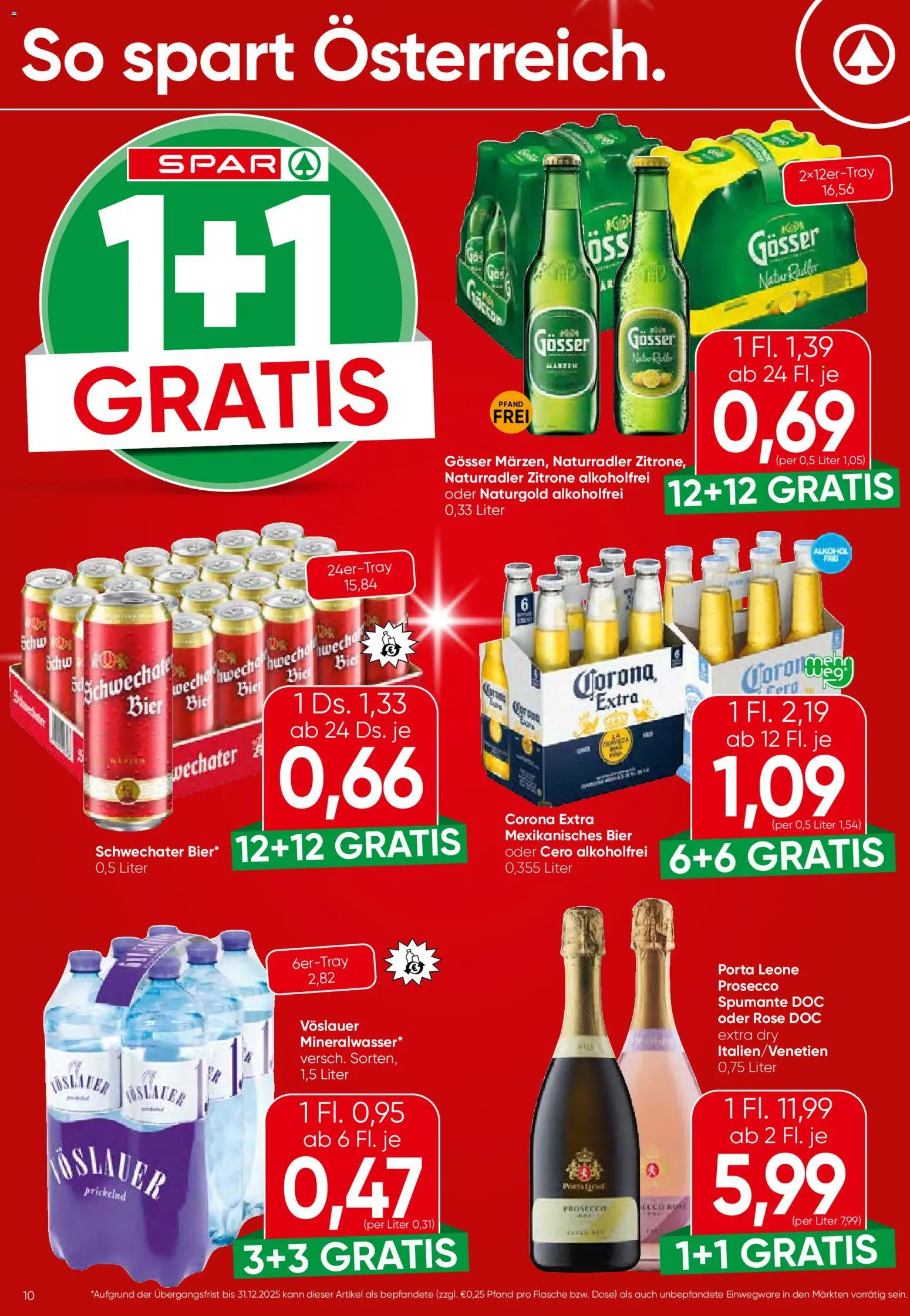 Spar Flugblatt gültig ab 23.12.2025 | Seite: 10 | Produkte: Zitrone, Bier
