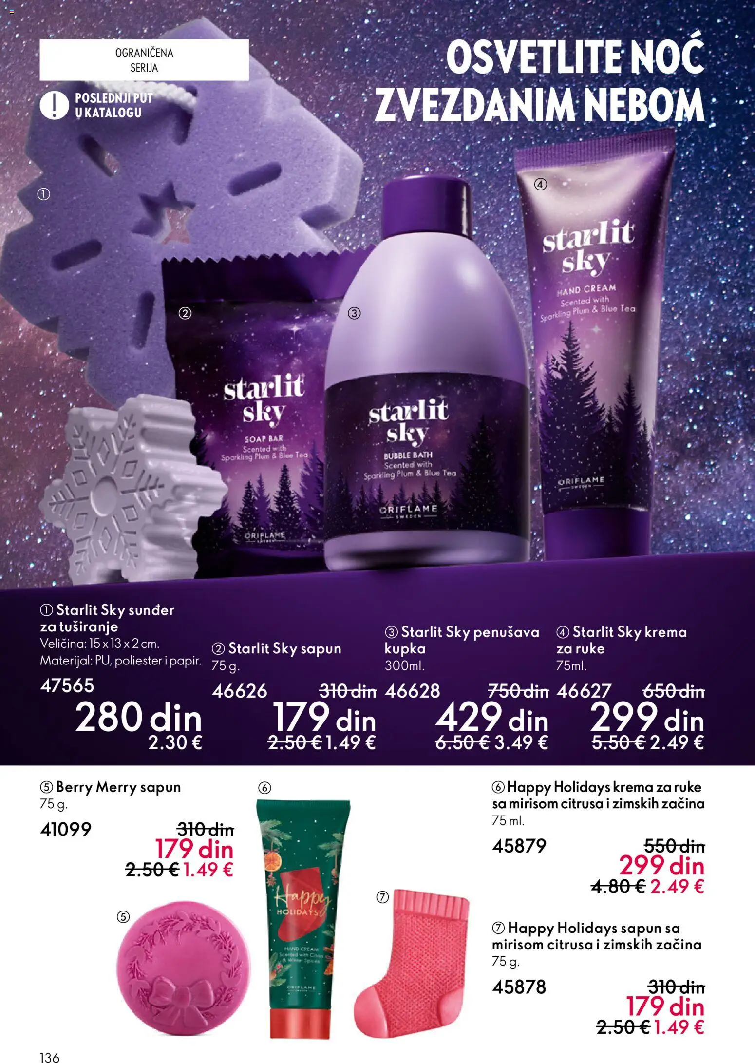 Oriflame katalog - važi od 31.12.2025 | Strana: 136 | Proizvode: Krema, Krema za ruke, Sapun