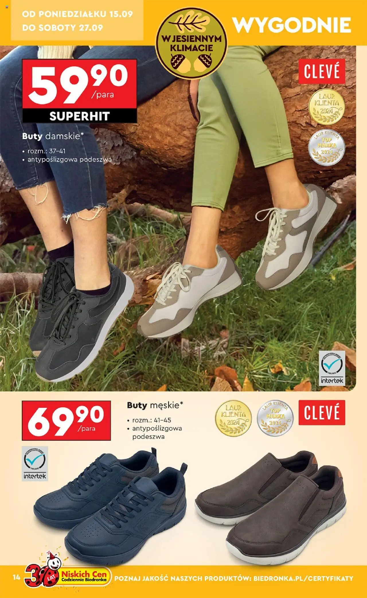 Biedronka gazetka - Hity i inspiracje od 15.09.2025 | Strona: 16 | Produkty: Buty