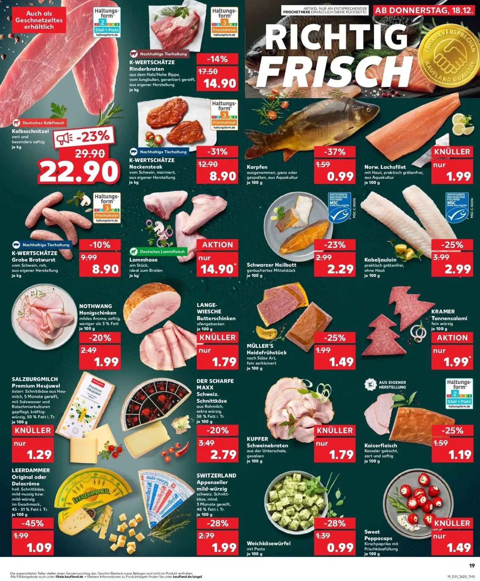 Kaufland prospekt Delmenhorst	 – gültig ab 22.12.2025 | Seite: 19 | Produkte: Rinderbraten, Butter, Leerdammer, Salami