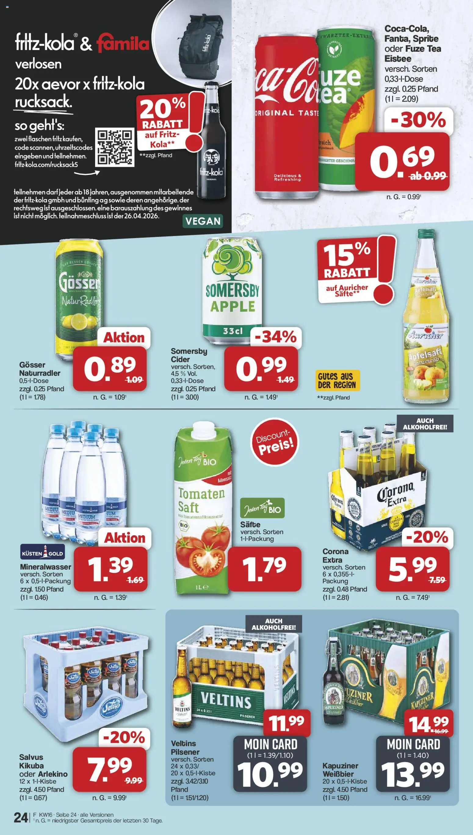 Famila Nordwest Prospekt 	 – gültig ab 13.04.2026 | Seite: 28 | Produkte: Tomaten, Apple, Radler, Veltins