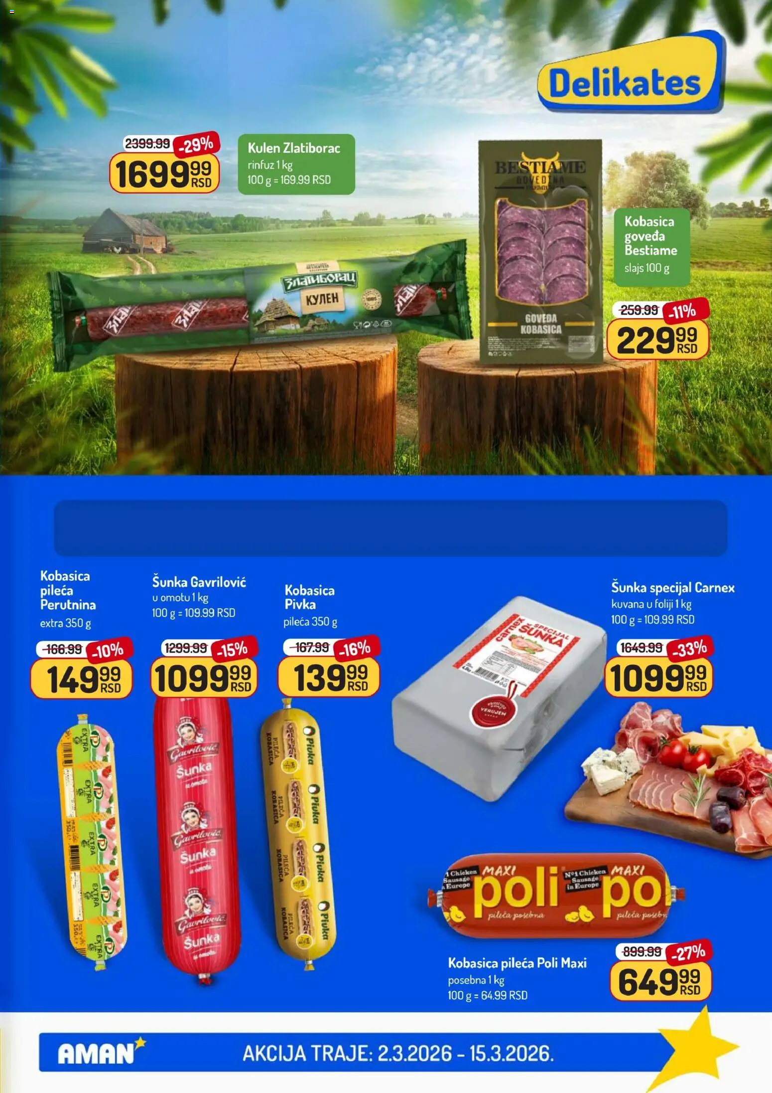 Aman katalog - važi od 02.03.2026 | Strana: 7 | Proizvode: Kulen, Šunka, Kobasica