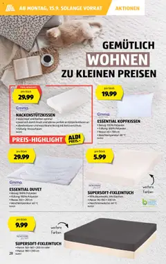 Aldi Aktionen – gültig ab 11.09.2025 | Seite: 29 | Produkte: Kopfkissen