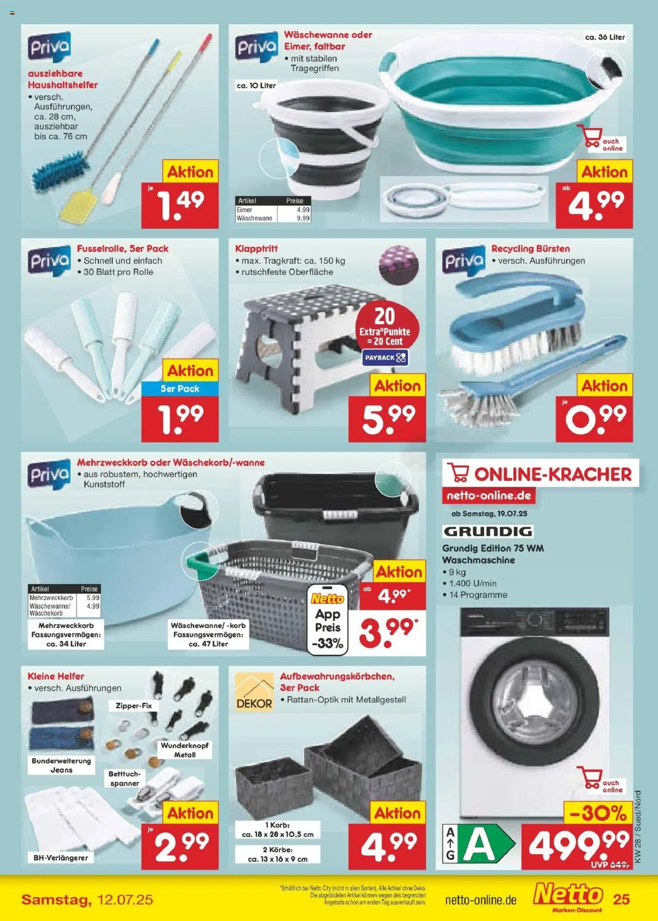 Netto Marken-Discount prospekt Lahnau	 - gültig ab dem 07.07.2025 | Seite: 39 | Produkte: Korb, Waschmaschine, Jeans