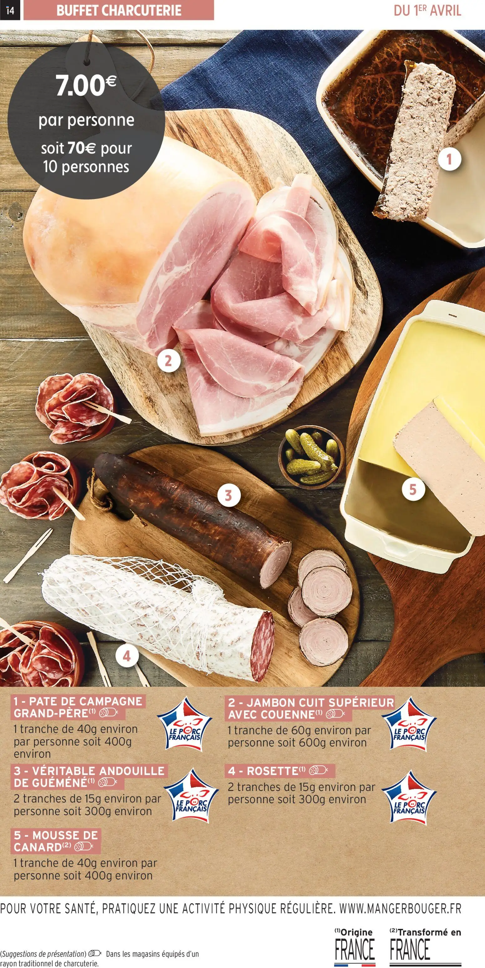 {H1} | Page: 14 | Produits: Mousse, Buffet, Jambon, Porc