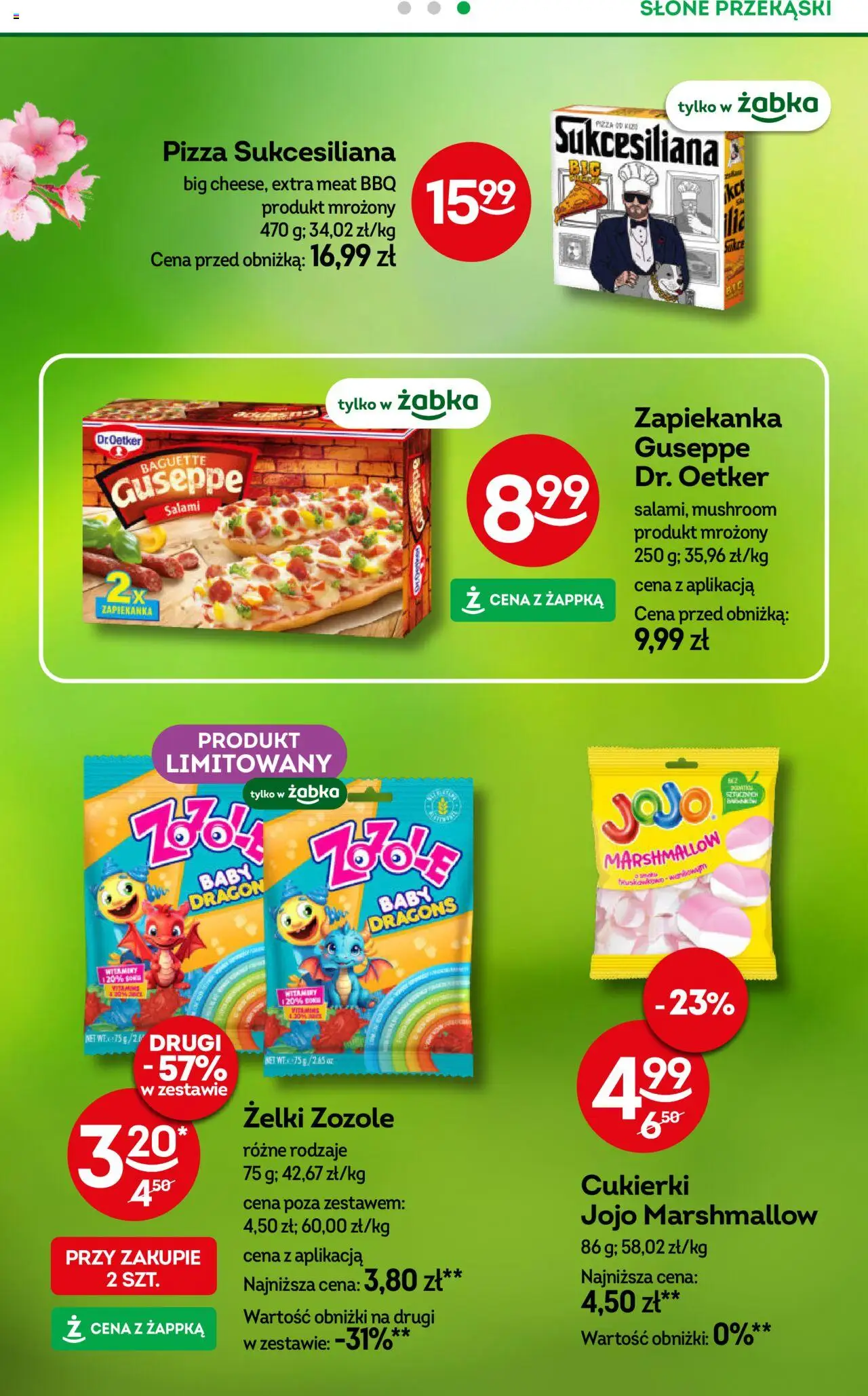 Żabka Gazetka od 04.06.2025 | Strona: 50 | Produkty: Żelki, Salami, Pizza, Cukierki