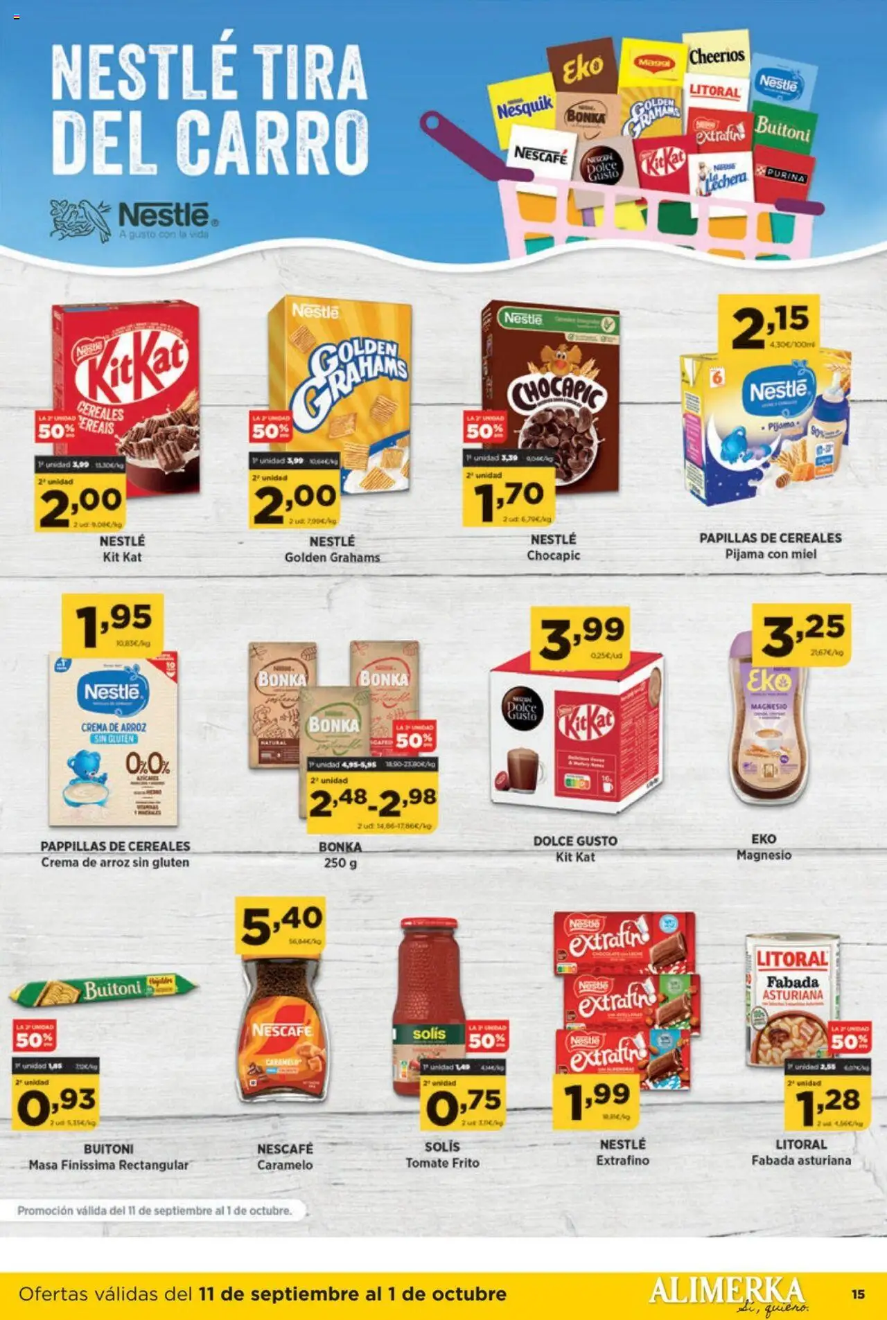 Alimerka folleto Castilla y León │ válido desde el 11.09.2025 | Página: 15 | Productos: Pijama, Arroz, Cereales, Crema