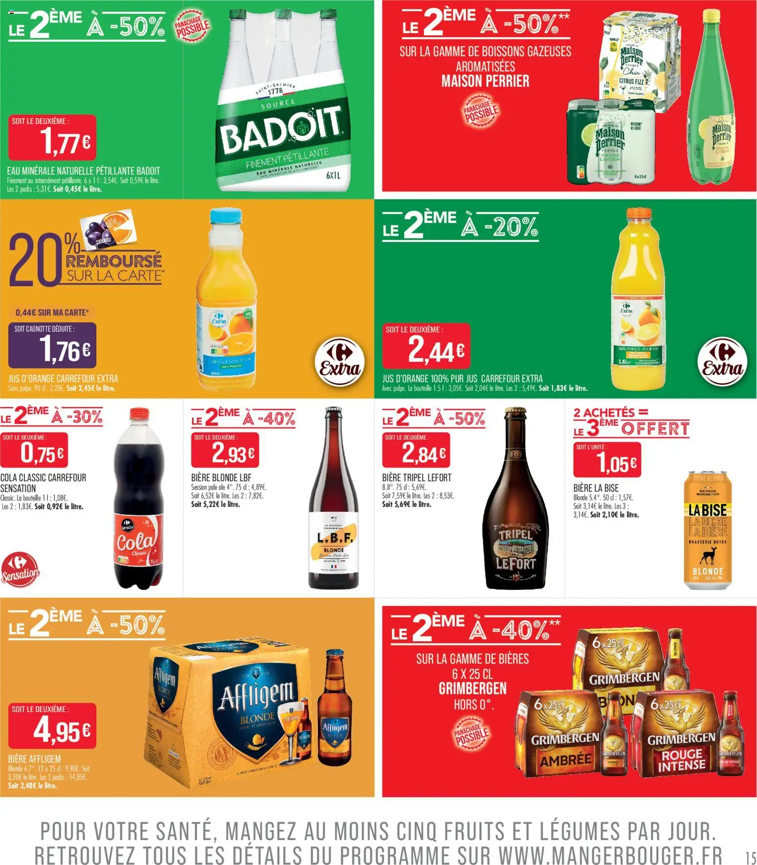 {H1} | Page: 15 | Produits: Alcool, Citron, Badoit, Bière blonde