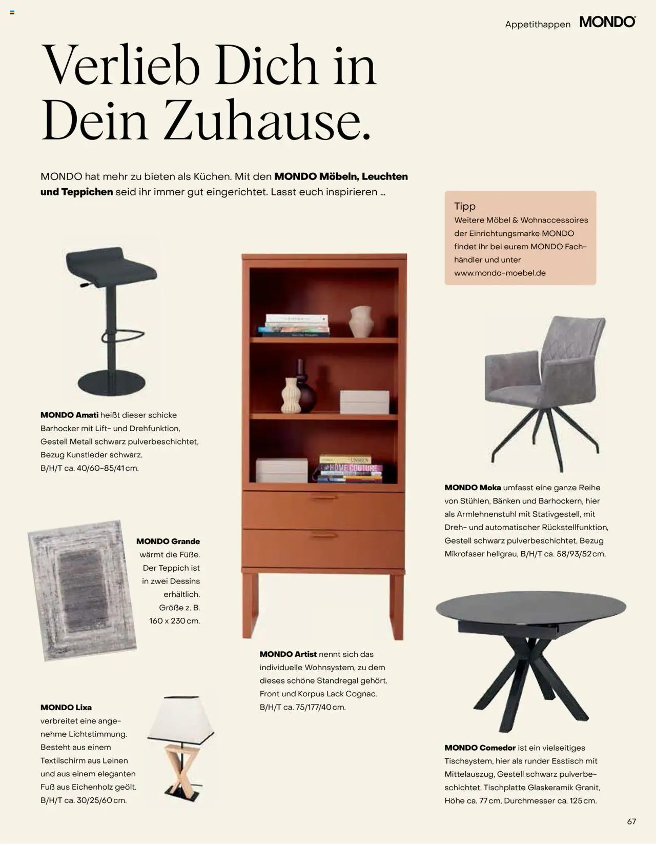 Ostermann Mondo Küchenprospekt – gültig ab 26.05.2025 | Seite: 67 | Produkte: Esstisch, Barhocker, Teppich