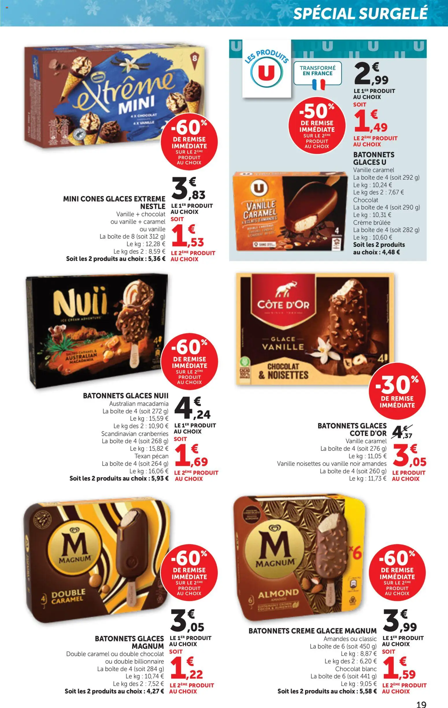 {H1} | Page: 19 | Produits: Glaces, Cônes, Chocolat, Crème