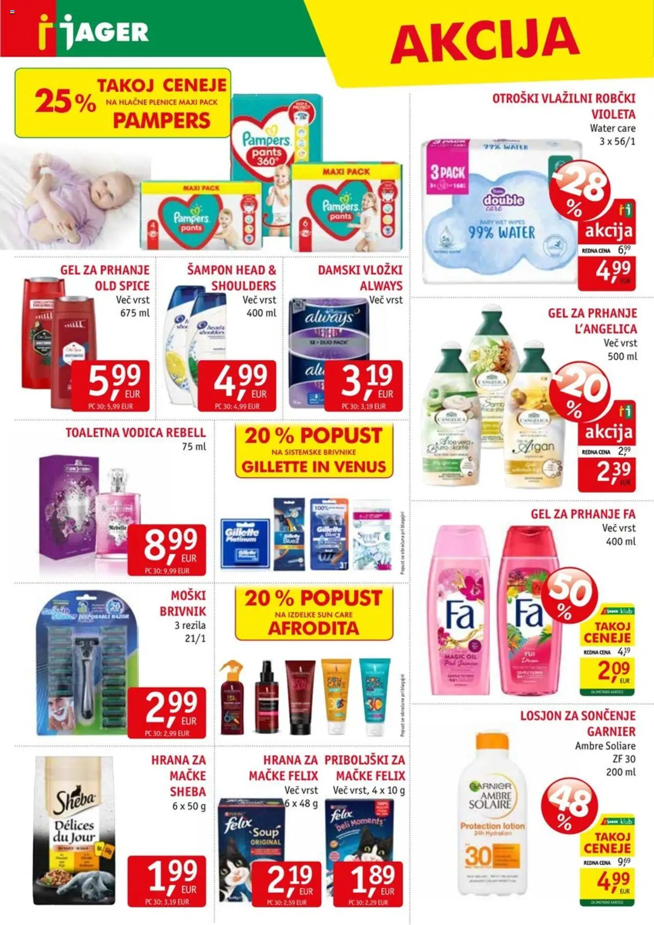 Jager katalog │ velja od 06.08.2025 | Stran: 13 | Izdelki: Gel za prhanje, Plenice, Vložki, Sampon