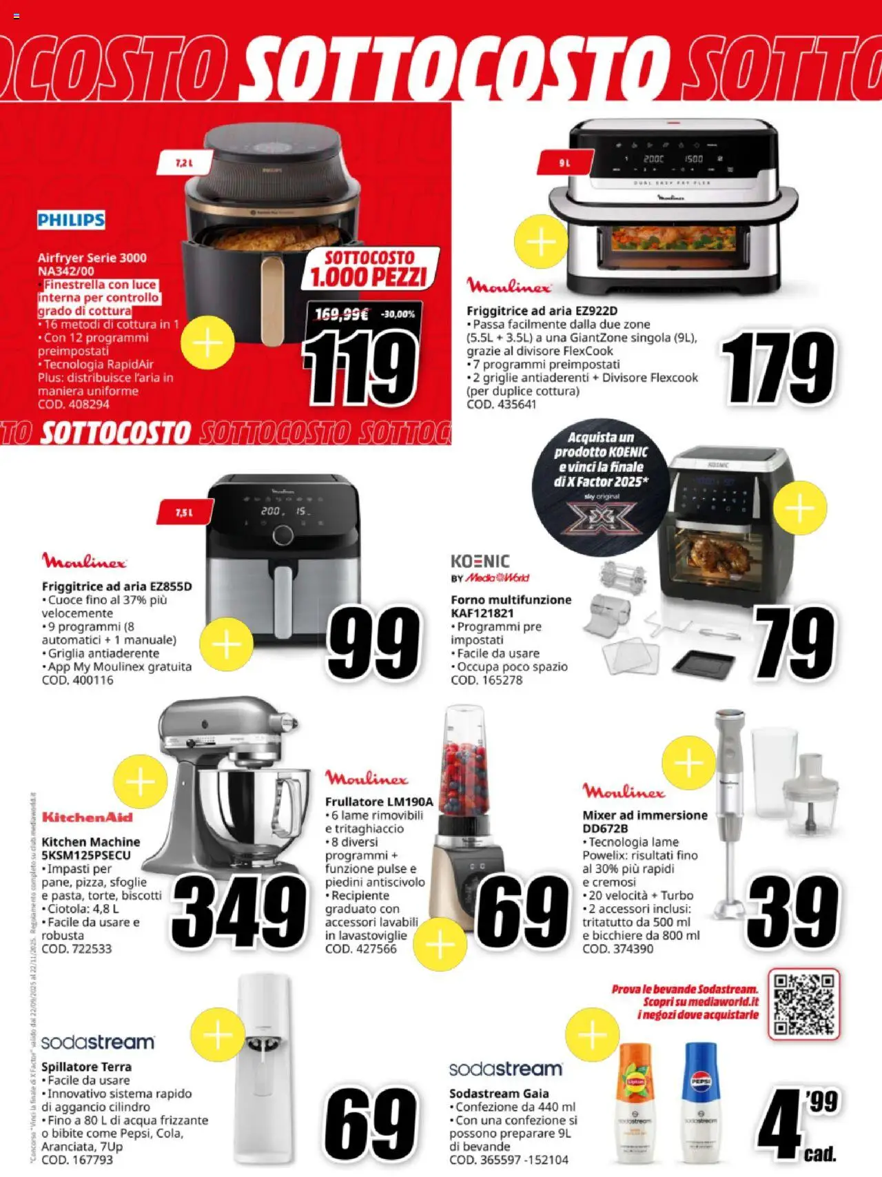 Volantino Media World del 03.10.2025 | Pagina: 30 | Prodotti: Friggitrice ad aria, Frullatore, Forno, Terra