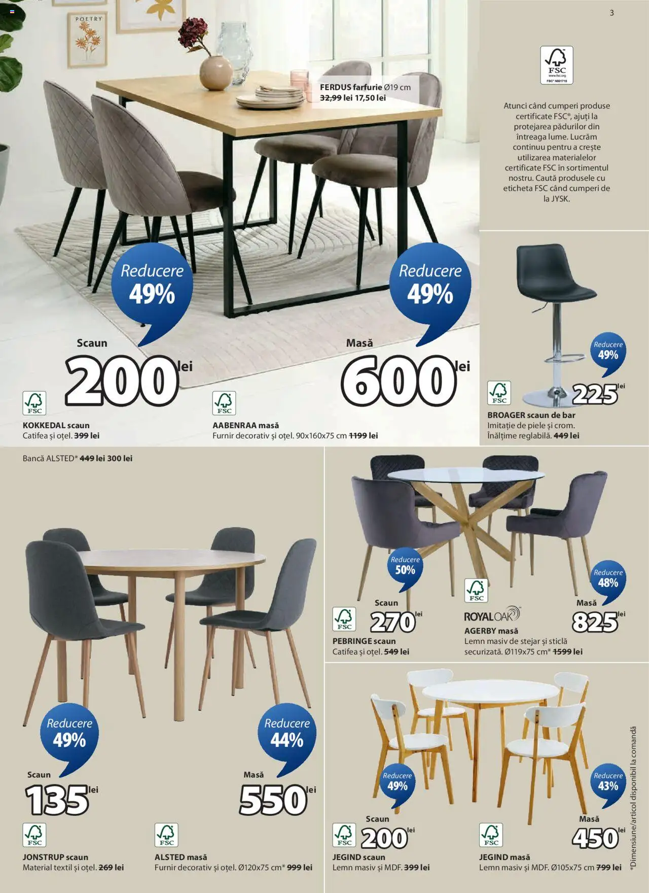 Catalog JYSK – valabil de la 04.08.2025 | Pagină: 3 | Produse: Masă, Scaun, Bancă, Farfurie