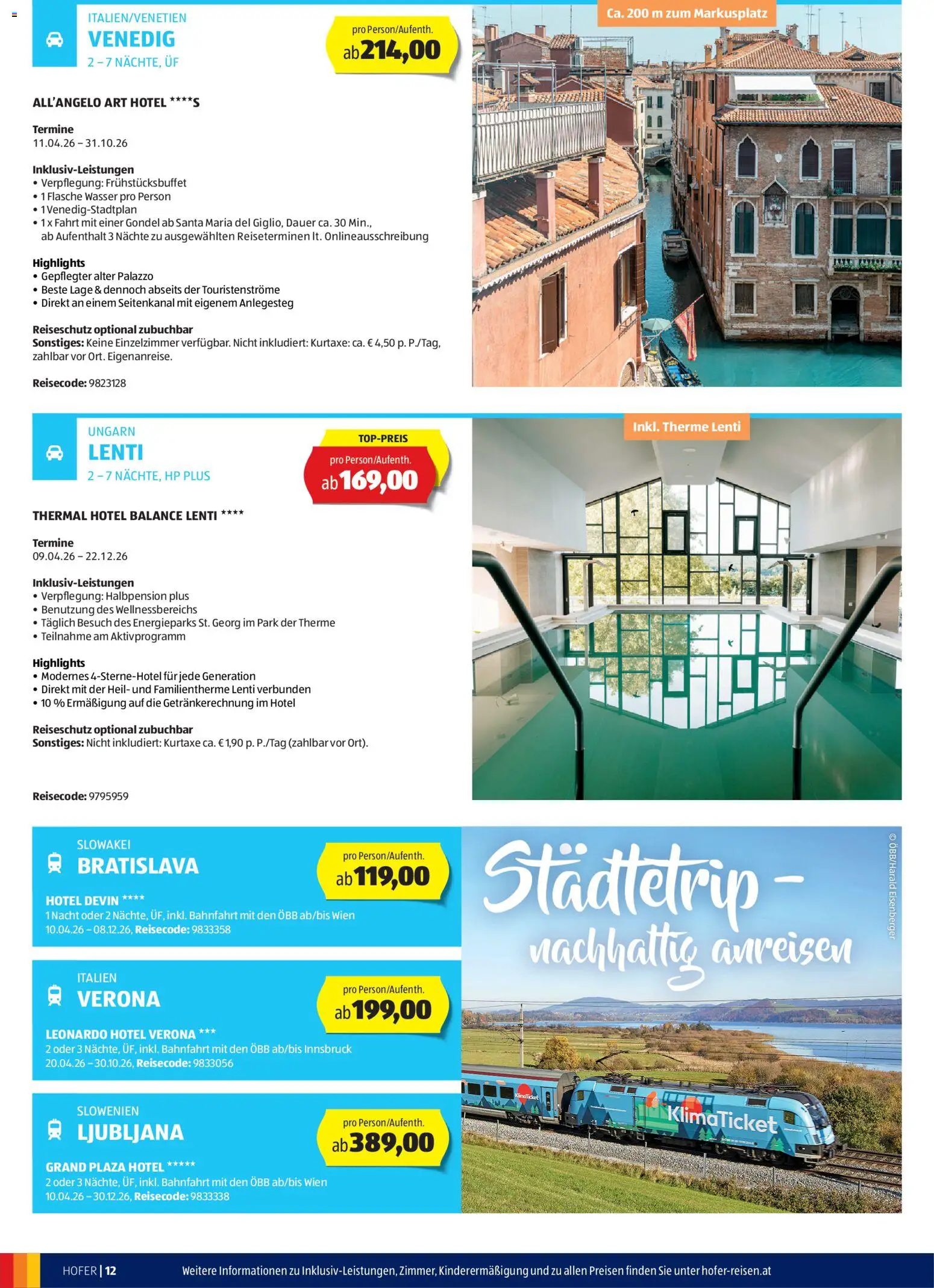 Hofer - Hofer Reisen Katalog gültig ab 01.04.2026 | Seite: 12