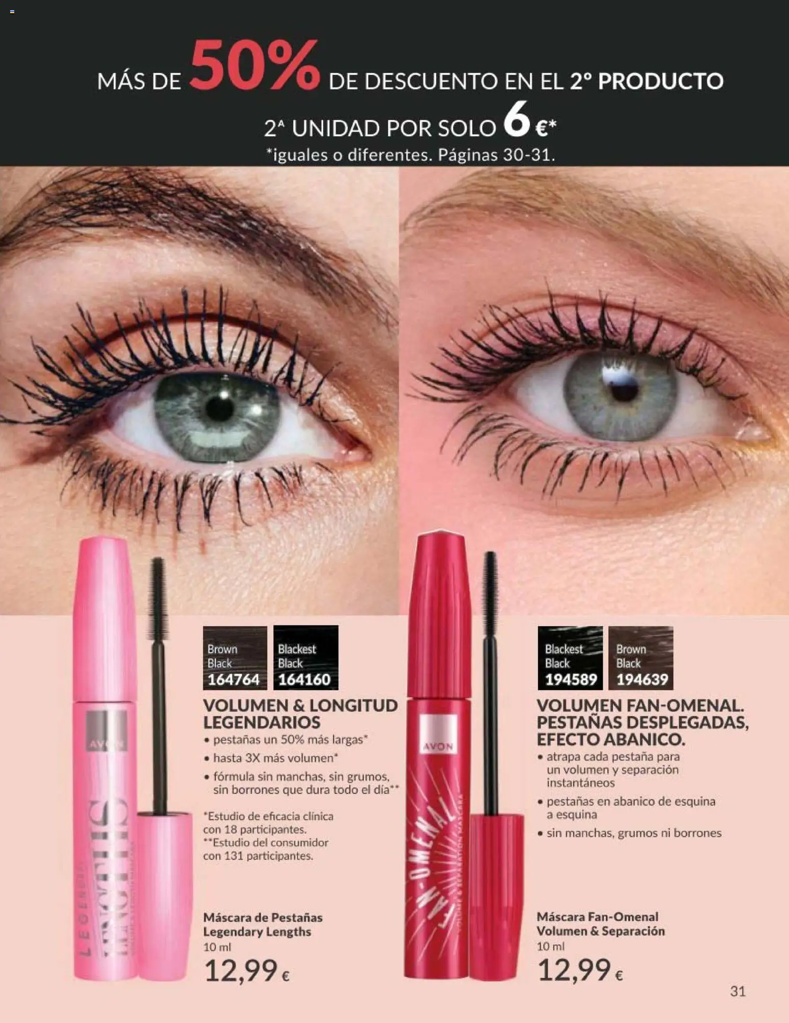 Catálogo AVON campaña 5 │ válido desde el 01.05.2026 | Página: 31 | Productos: Máscara, Máscara de pestañas