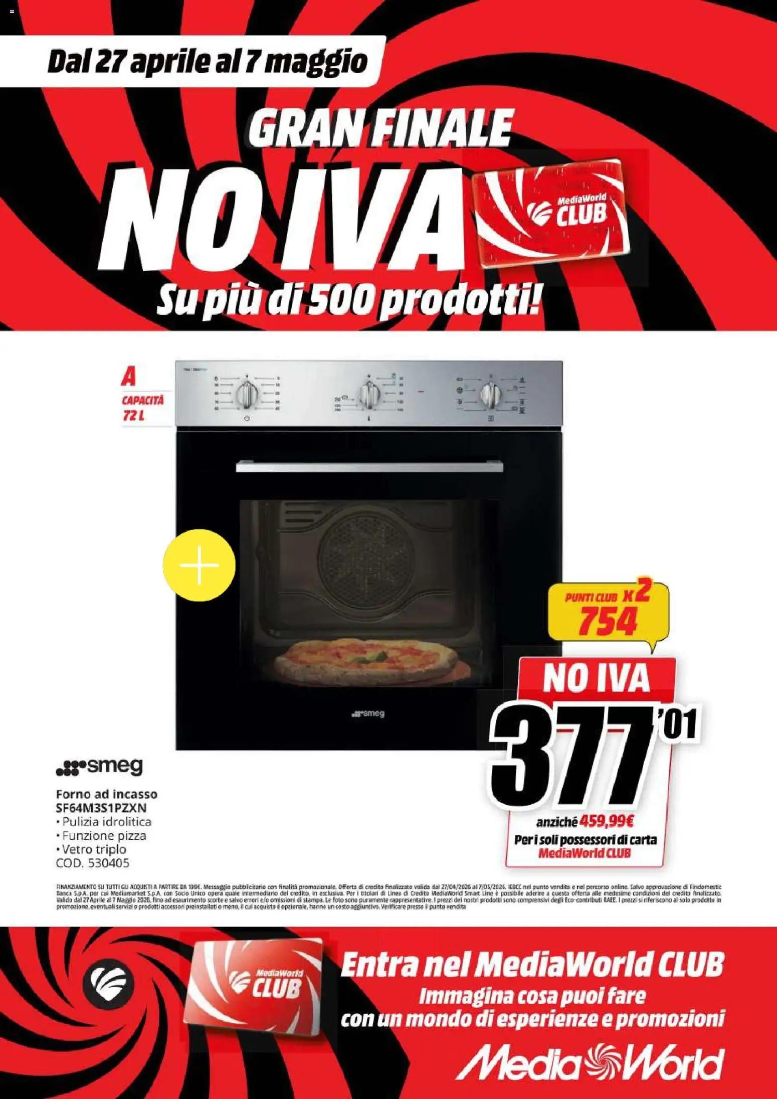 Volantino Media World del 27.04.2026 | Pagina: 22 | Prodotti: Pizza, Forno