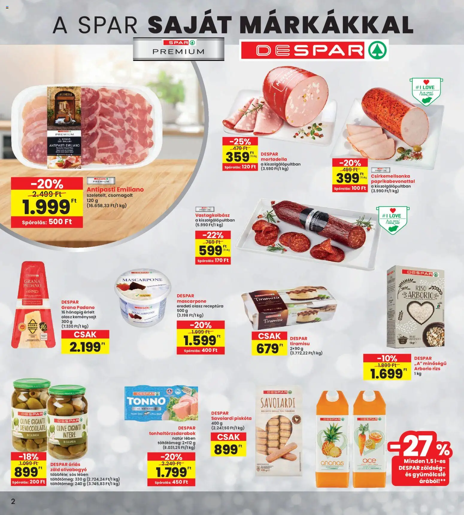Interspar akciós ujság - amely érvényes a következő dátumtól: 06.11.2025 | Oldal: 2 | Termékek: Antipasti, Mascarpone, Zöldség, Rizs