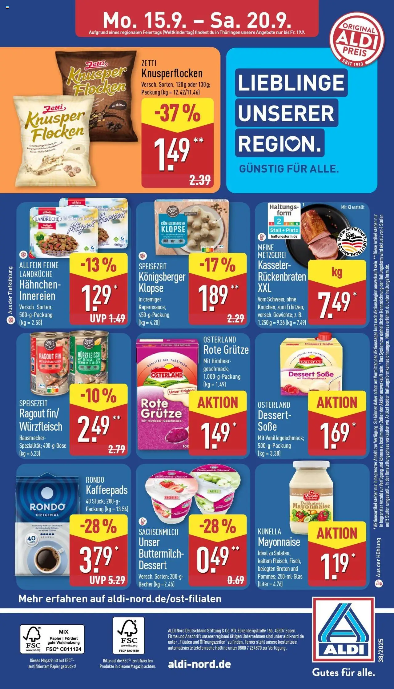 Aldi - ALDI Nord: Wochenangebote (ab 14.09.2025) » Angebote Online | Seite: 11 | Produkte: Äpfel, Mayonnaise, Soße, Flocken