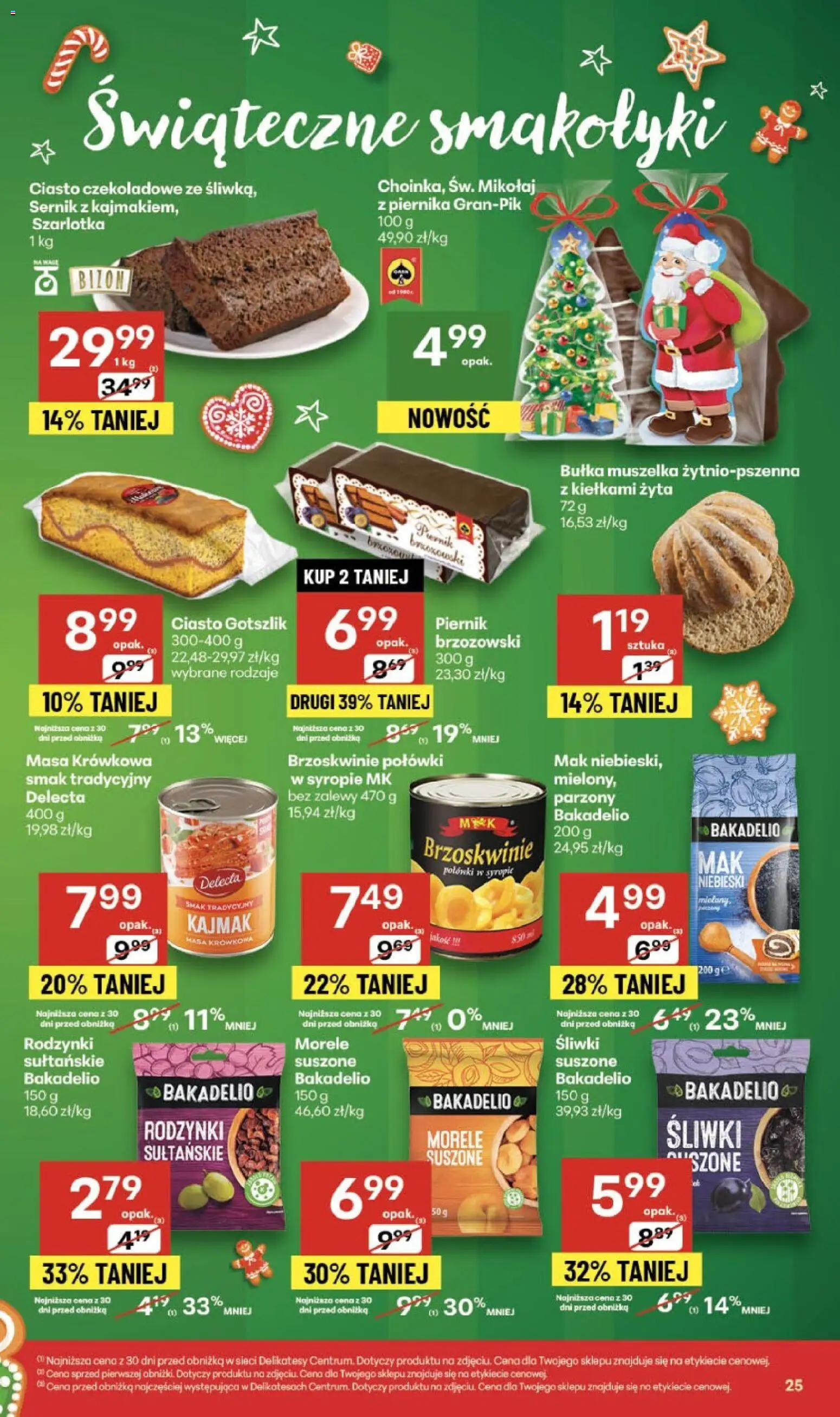 Delikatesy Centrum Black Friday od 27.11.2025 | Strona: 25 | Produkty: Śliwki, Kajmak, Bułka, Ciasto czekoladowe