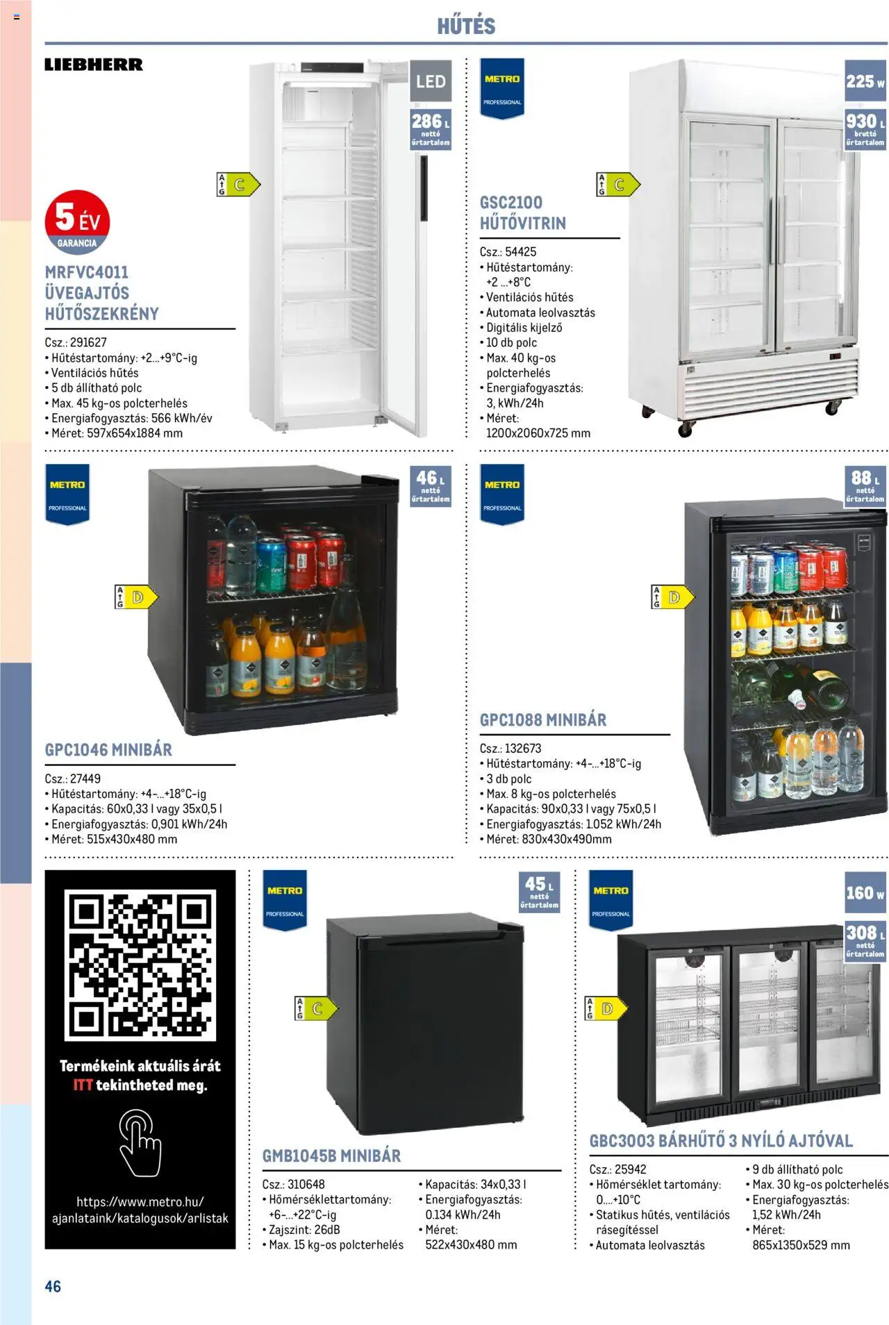 Metro akciós ujság - amely érvényes a következő dátumtól: 17.02.2025 | Oldal: 46 | Termékek: Hűtőszekrény, Polc