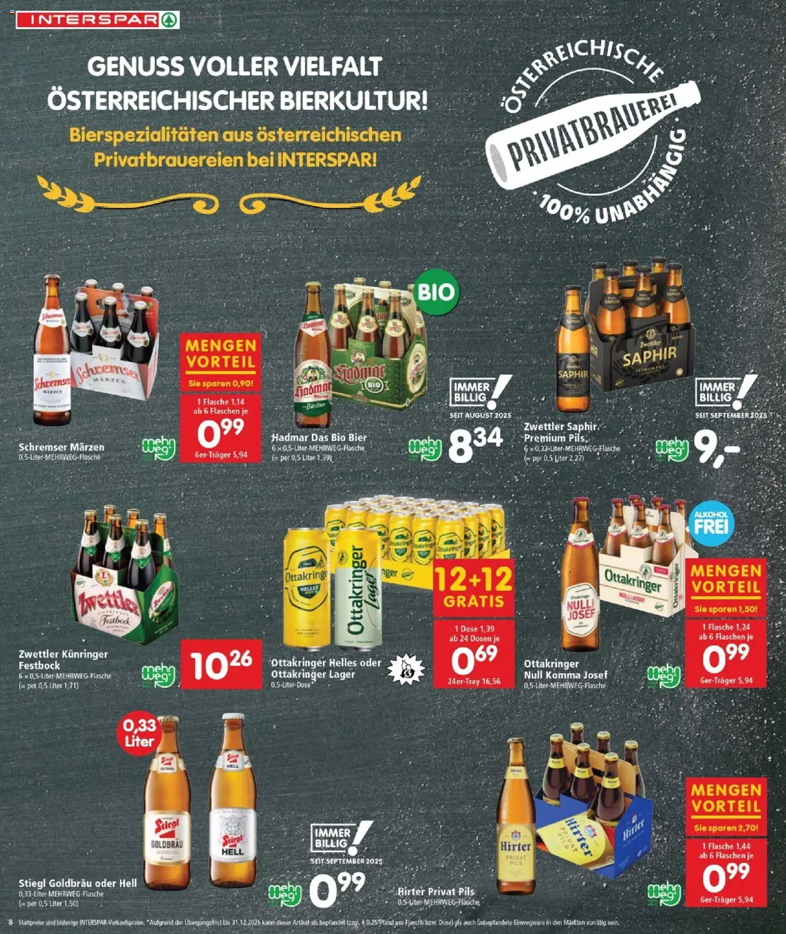 Interspar Flugblatt - Burgenland Nord gültig ab 27.11.2025 | Seite: 9 | Produkte: Bier