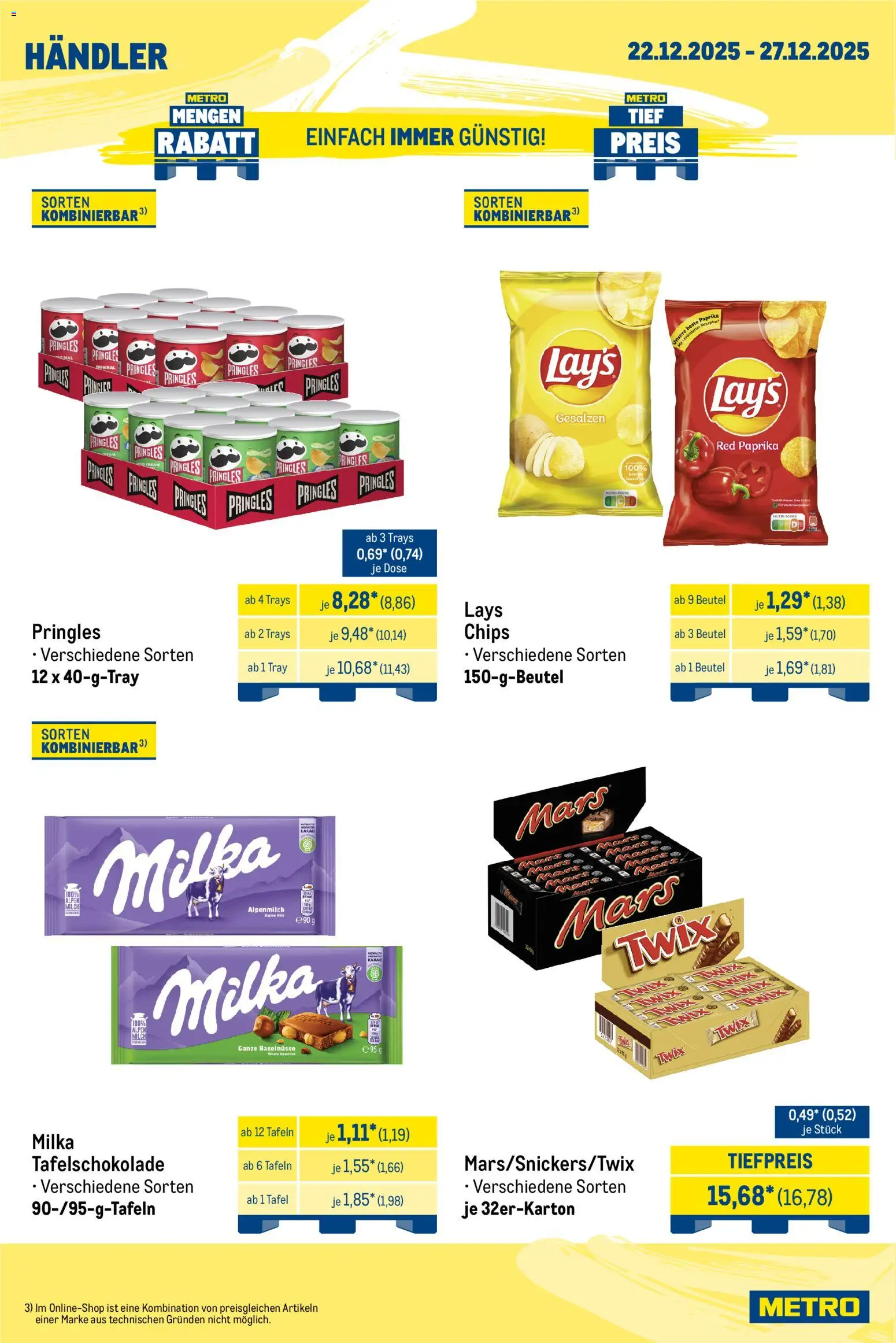 Metro - Wochen-Angebote Händler – gültig ab 22.12.2025 | Seite: 2 | Produkte: Mars, Twix, Pringles, Chips