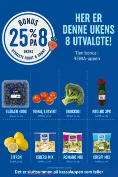 Forhåndsvisning av Rema 1000 kundeavis gyldig fra 08.12.2025 | Side: 13 | Produkter: Blåbær, Brokkoli, Sitron, Rødløk