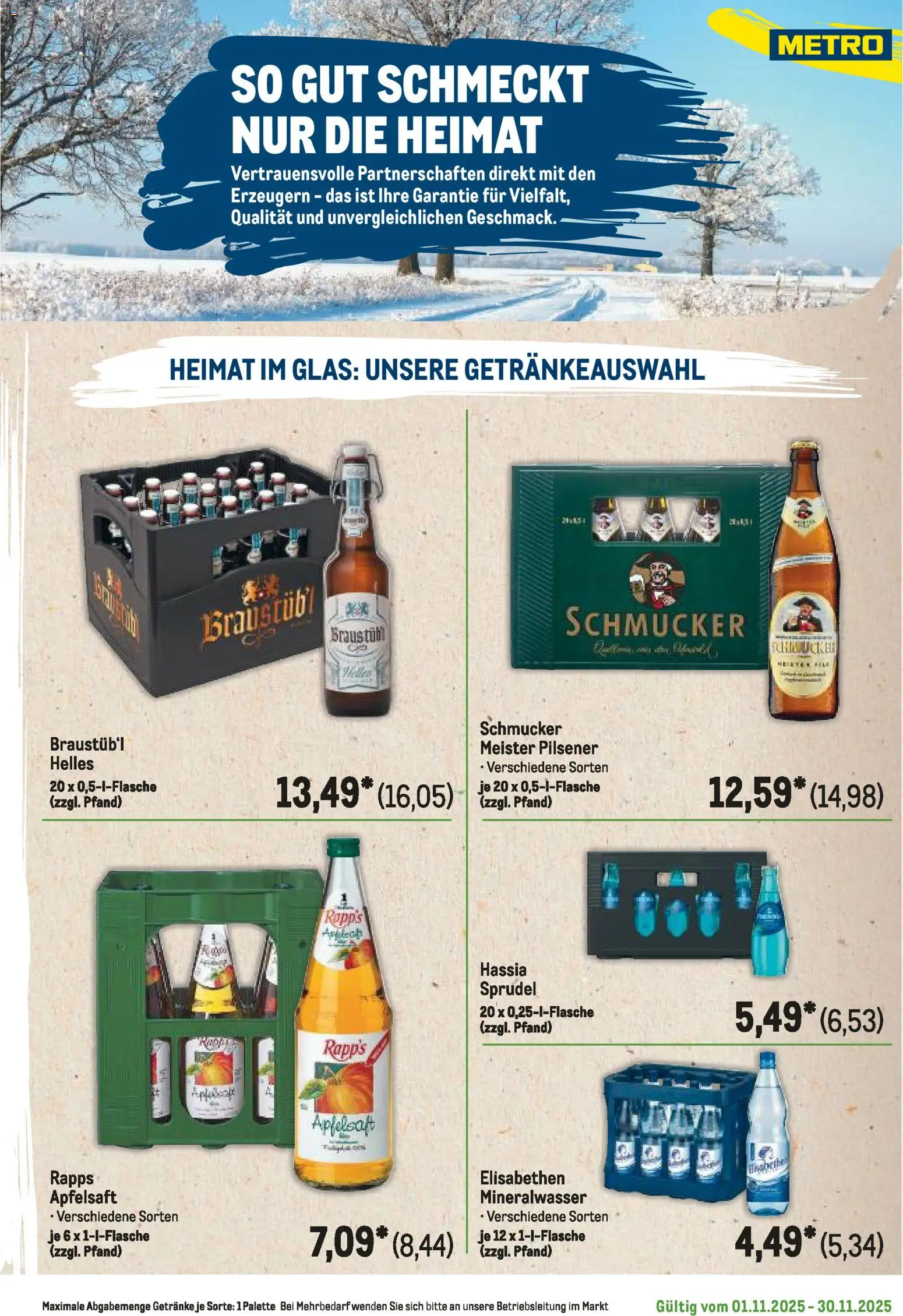 Metro Regionaler Flyer – gültig ab 01.11.2025 | Seite: 37 | Produkte: Apfelsaft, Mineralwasser