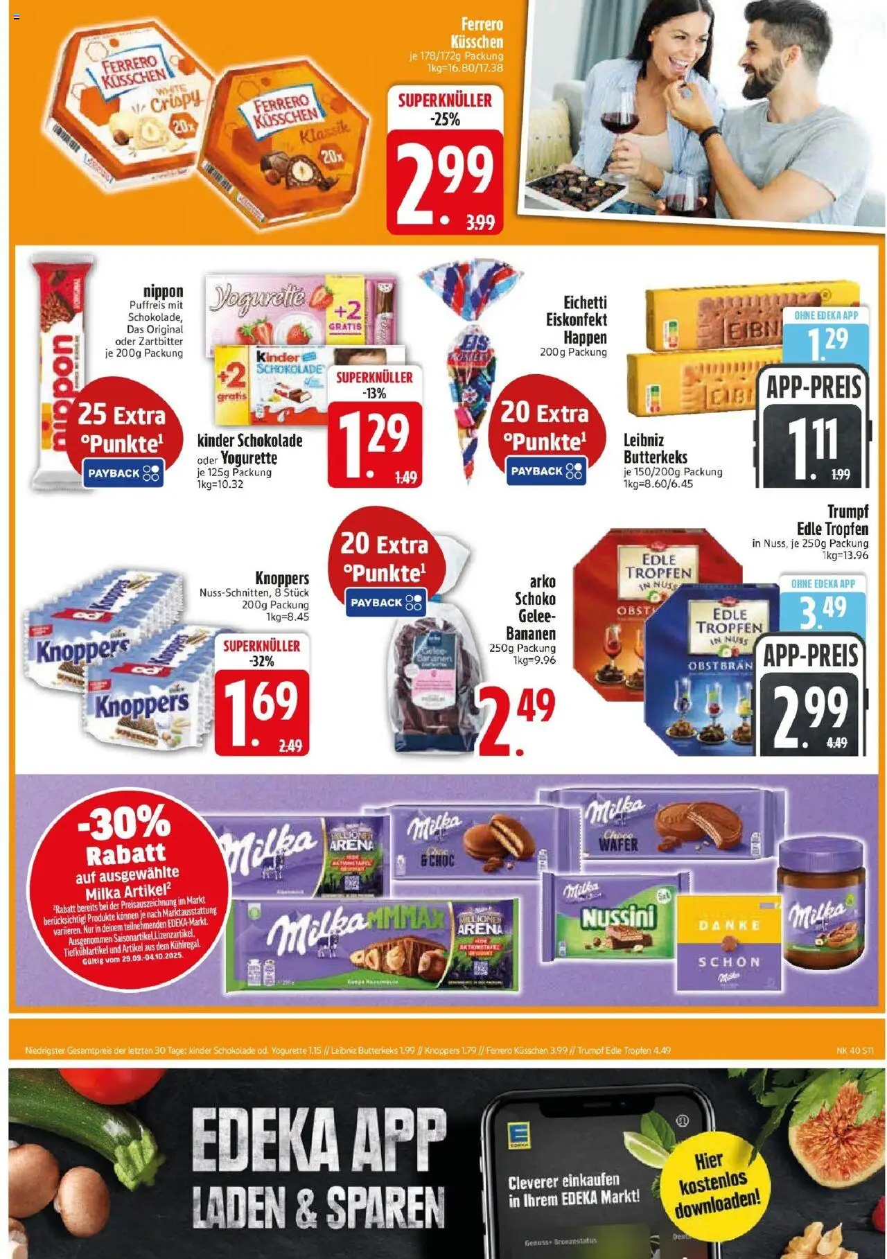 Edeka prospekt Markt Schwaben	 – gültig ab 28.09.2025 | Seite: 11 | Produkte: Schokolade, Bananen, Milka, Knoppers