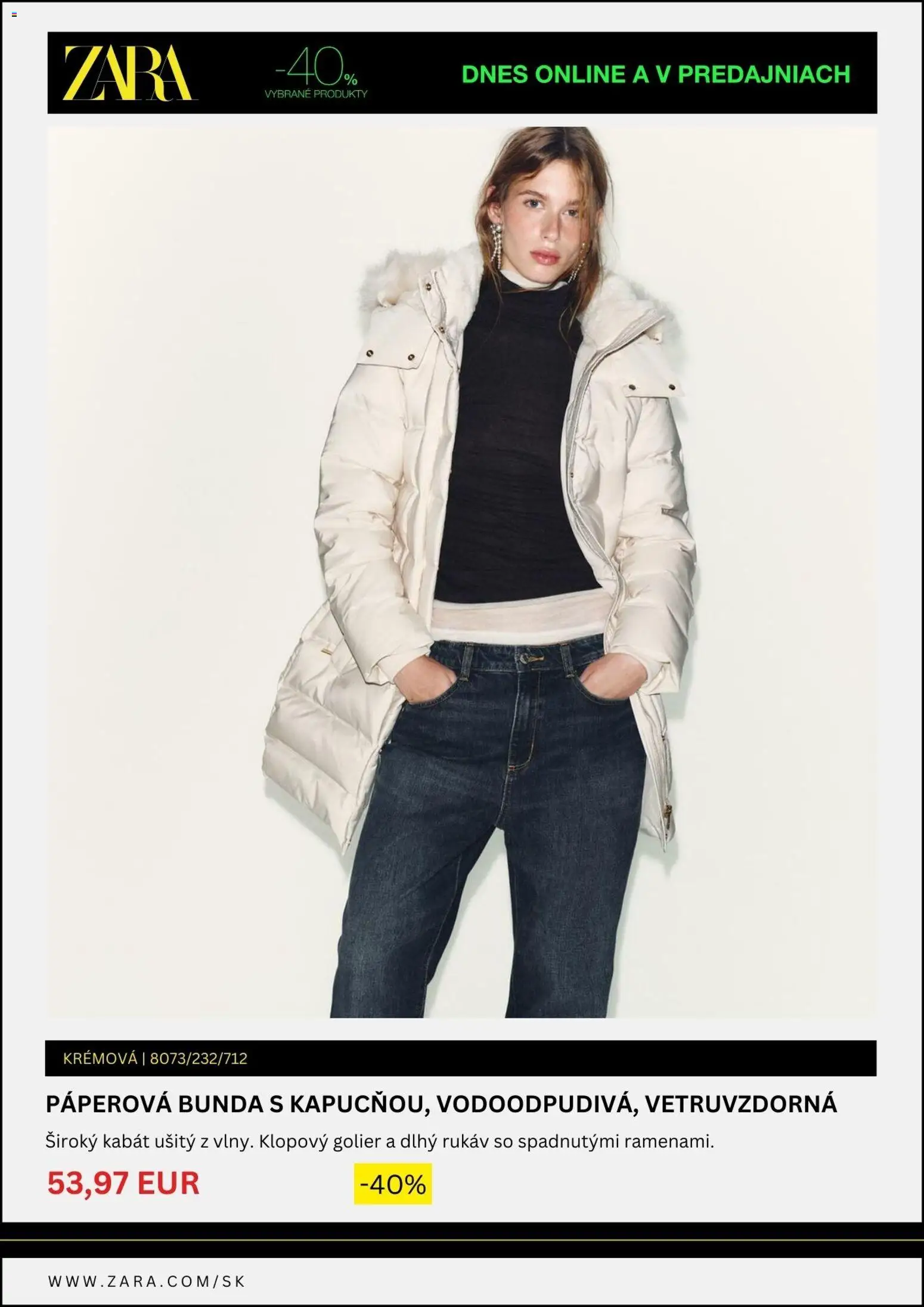 Nové Zara akcie – leták je platný od 28.11.2025 | Strana: 6 | Produkty: Bunda, Kabát