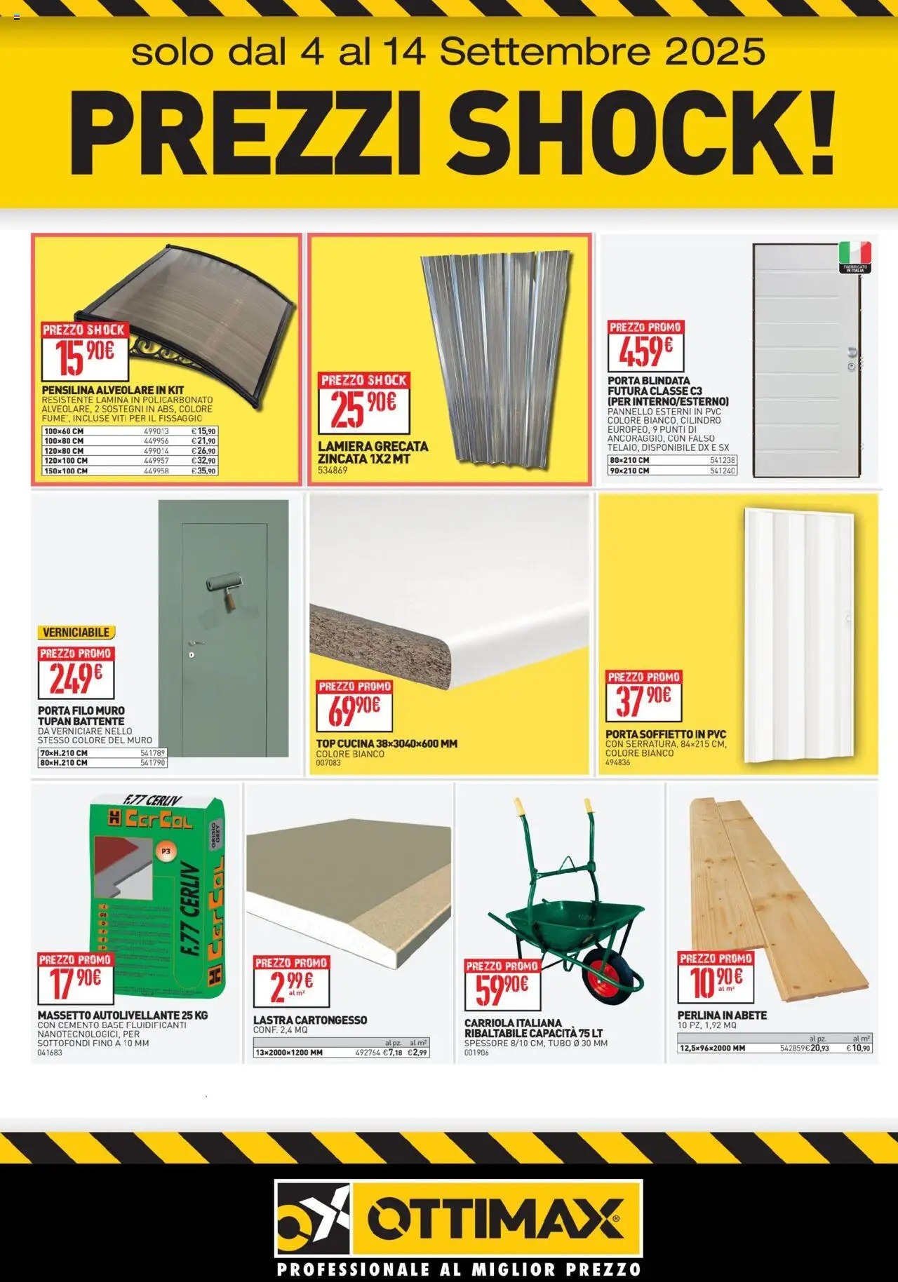 Volantino Ottimax del 04.09.2025 | Pagina: 1 | Prodotti: Top, Tubo, Carriola