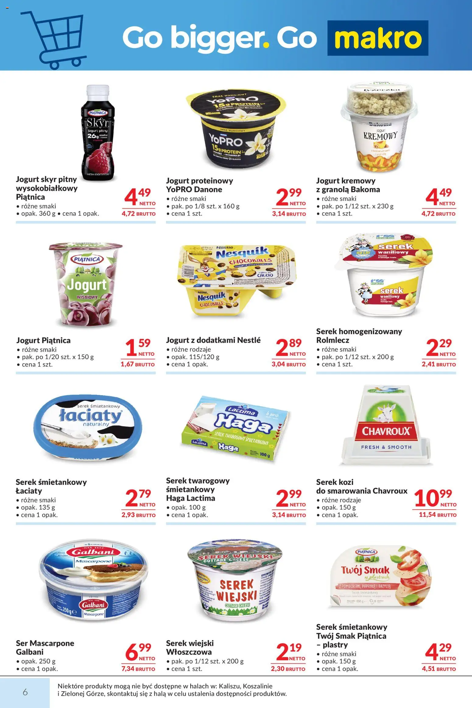 Makro Gazetka od 03.02.2026 | Strona: 6 | Produkty: Serek homogenizowany, Serek, Ser mascarpone, Skyr