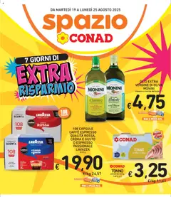 Anteprima del volantino Spazio Conad Extra Risparmio catalogo valido a partire dal 19.08.2025