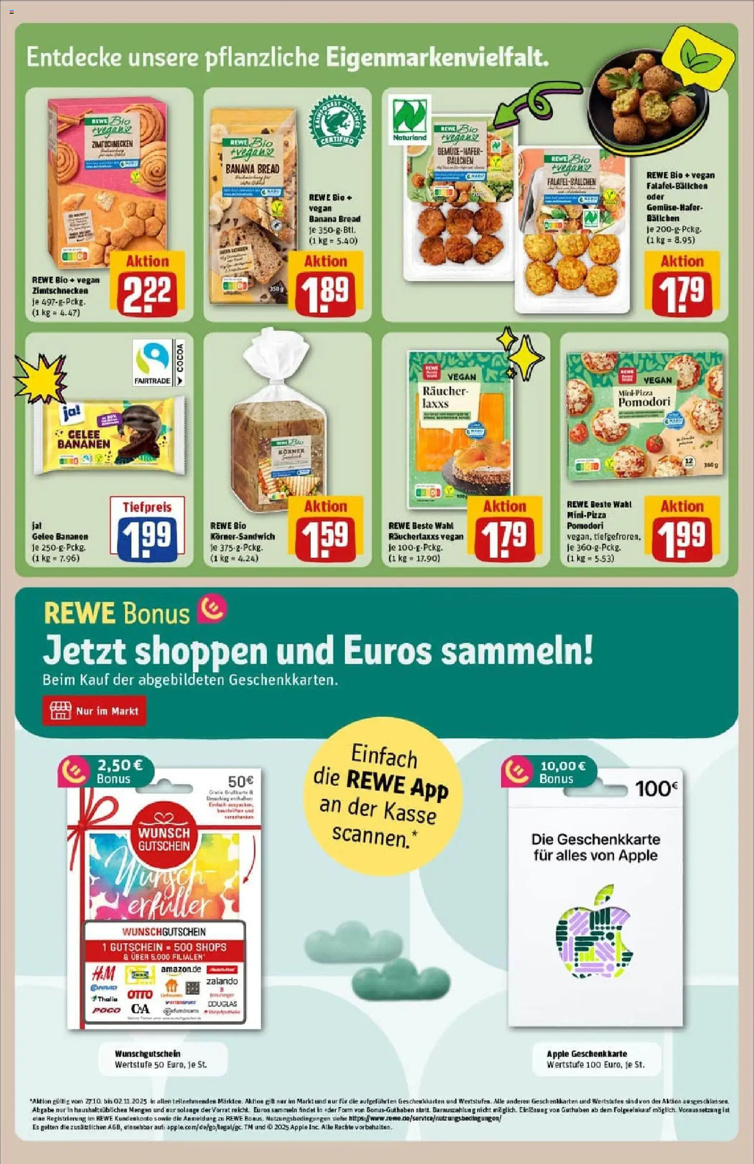 Rewe prospekt Buxtehude	 – gültig ab 26.10.2025 | Seite: 29 | Produkte: Bananen, Apple, Pizza