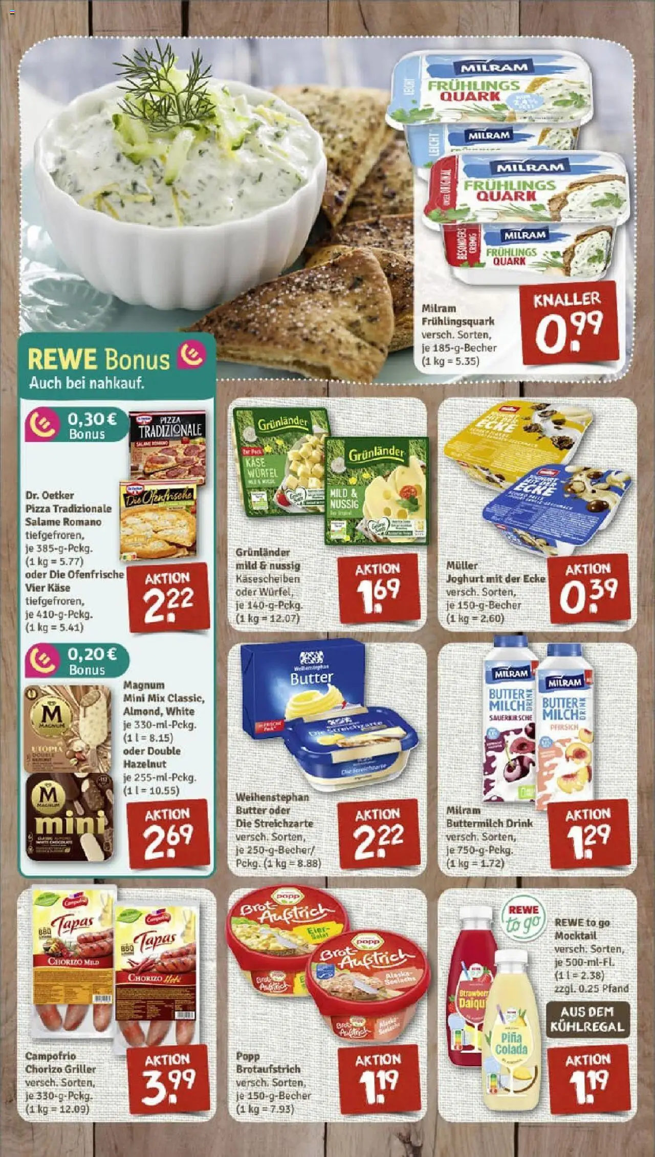 Rewe prospekt Lage	 - gültig ab dem 27.07.2025 | Seite: 6 | Produkte: Joghurt, Milram, Brot, Pizza