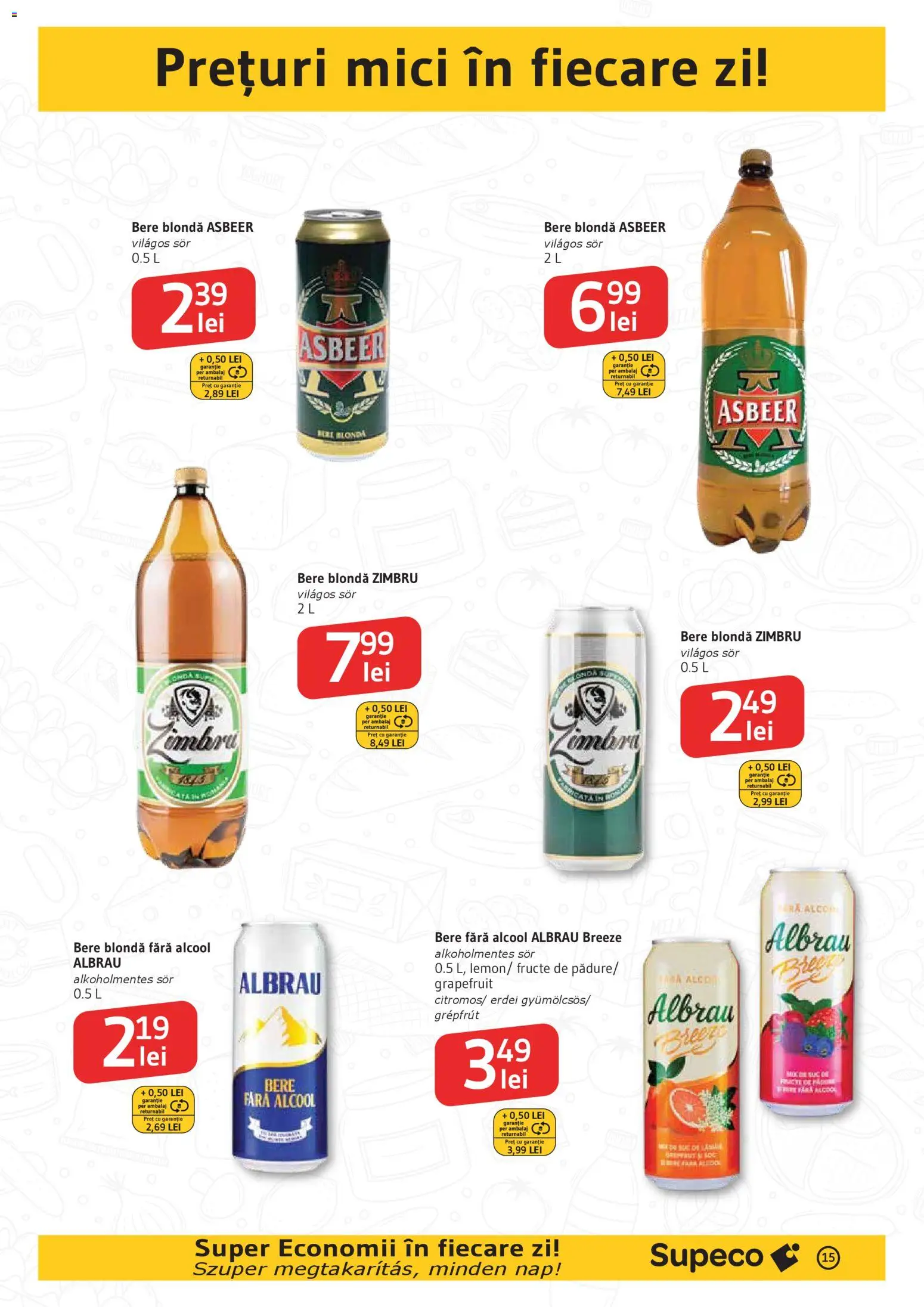 Noul catalog Supeco – valabil de la 19.03.2026 | Pagină: 15 | Produse: Mici, Bere, Grepfrut, Fructe