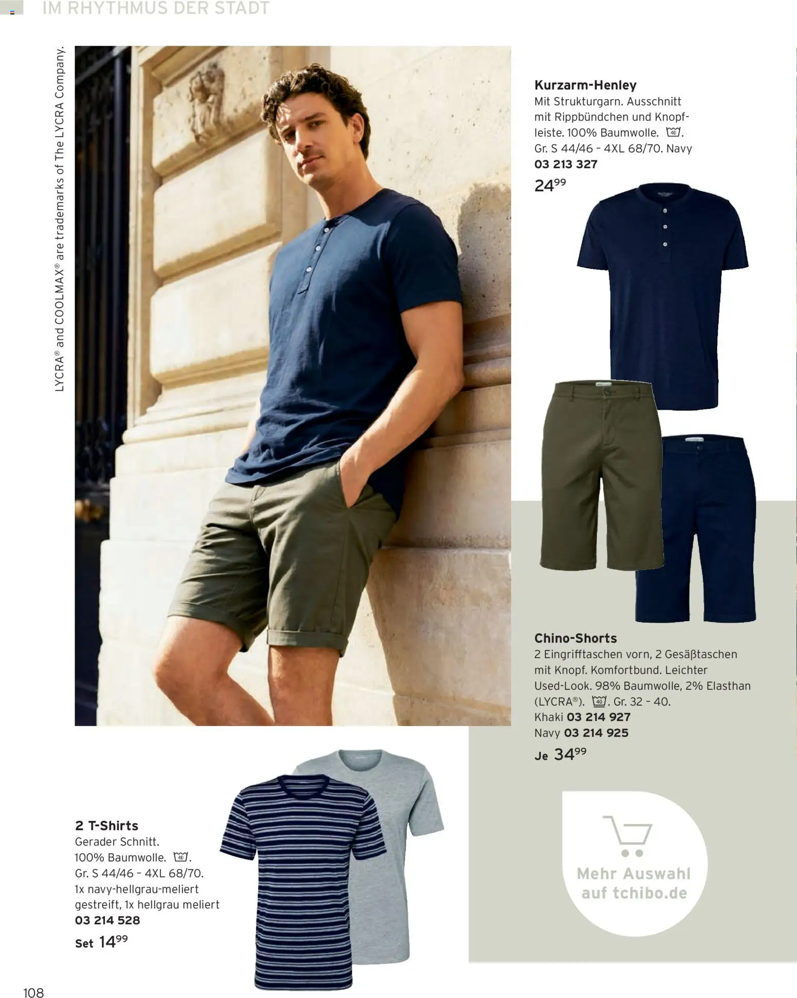 Tchibo Katalog Frühling – gültig ab 24.03.2026 | Seite: 108 | Produkte: Chinoshorts