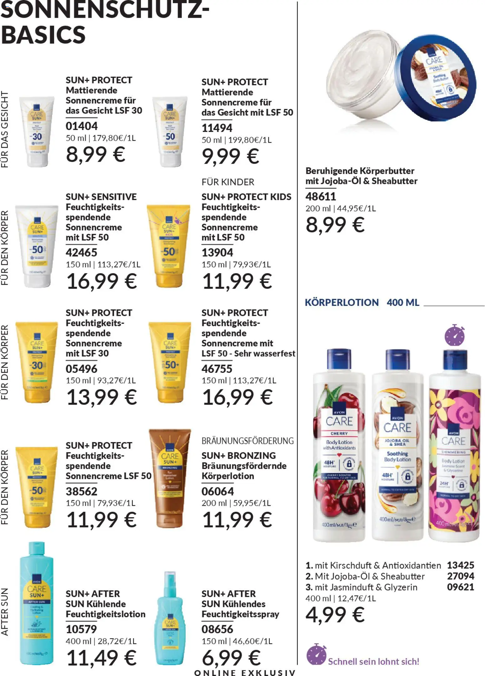 AVON Katalog März 2026 – gültig ab 01.03.2026 | Seite: 202 | Produkte: Sonnencreme, Body Lotion, Körperlotion, After Sun