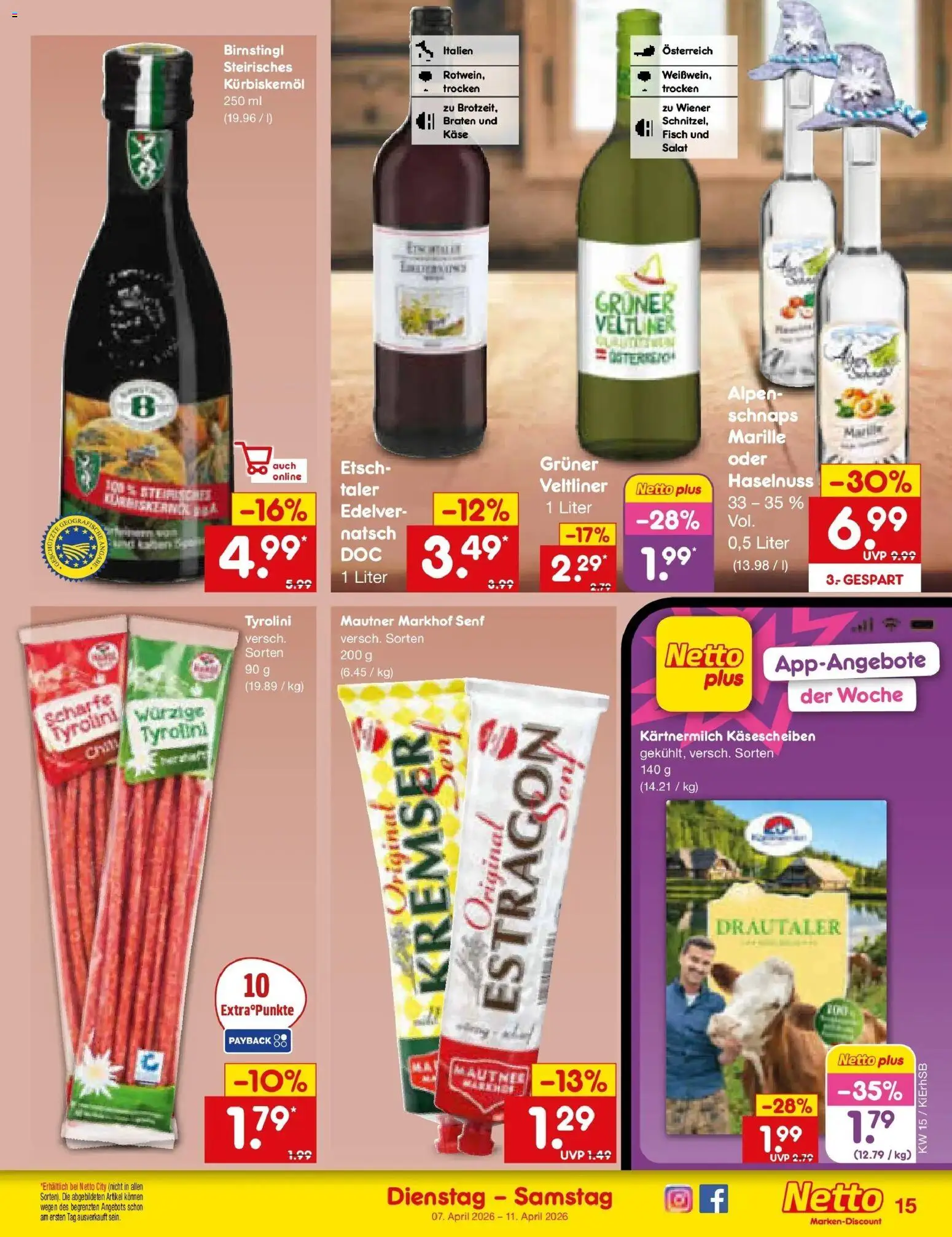 Netto Marken-Discount Prospekt Bad Friedrichshall	 – gültig ab 05.04.2026 | Seite: 17 | Produkte: Käse, Schnaps, Fisch, Salat