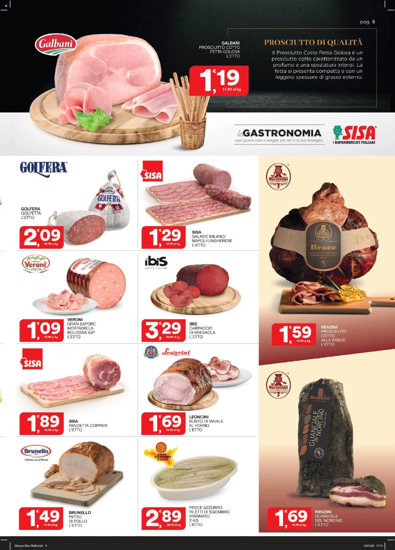 Volantino SISA del 29.01.2026 | Pagina: 5 | Prodotti: Pollo, Maiale, Mortadella, Sgombro