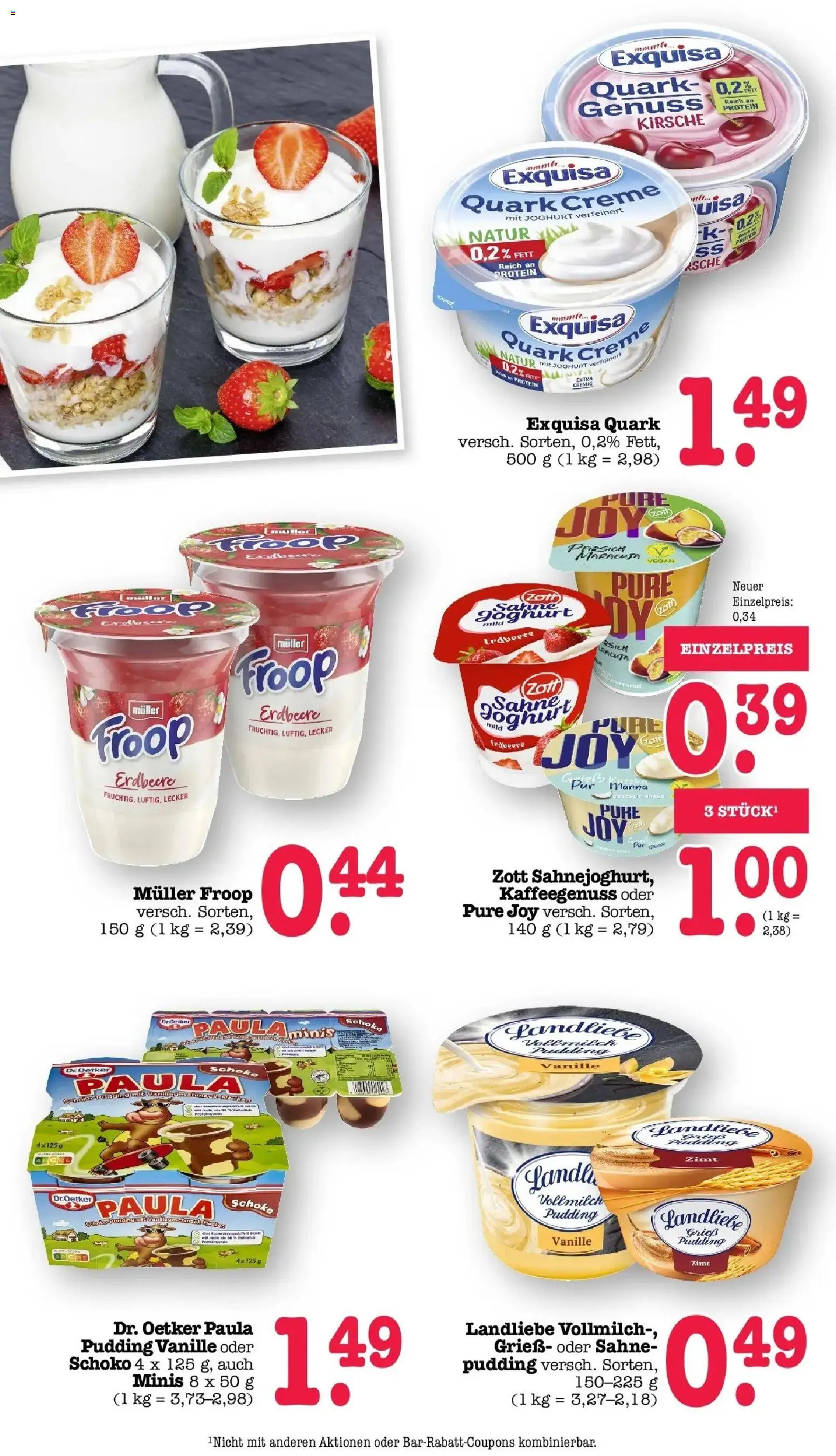 E center Prospekt Sinzheim	 – gültig ab 05.04.2026 | Seite: 26 | Produkte: Joghurt, Pudding, Creme, Exquisa