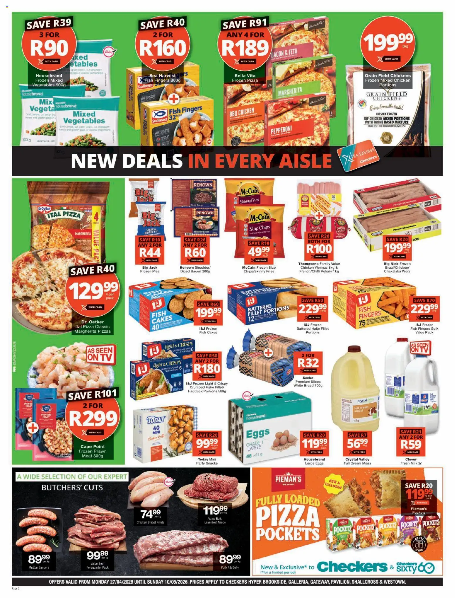 New Checkers catalogue – valid from 27.04.2026 | Page: 2 | Products: Eggs, Bread, Fish, Beef