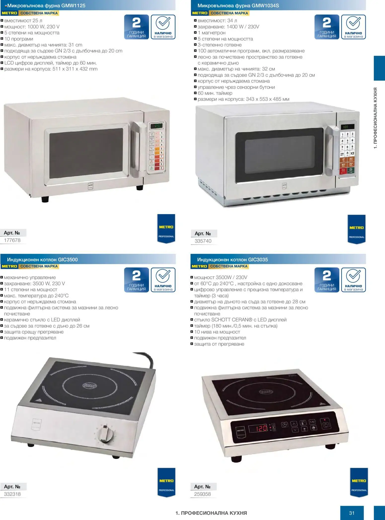 {H1} | Страница: 31 | Продукти: Котлон, Фурна, Микровълнова, Съдове за готвене