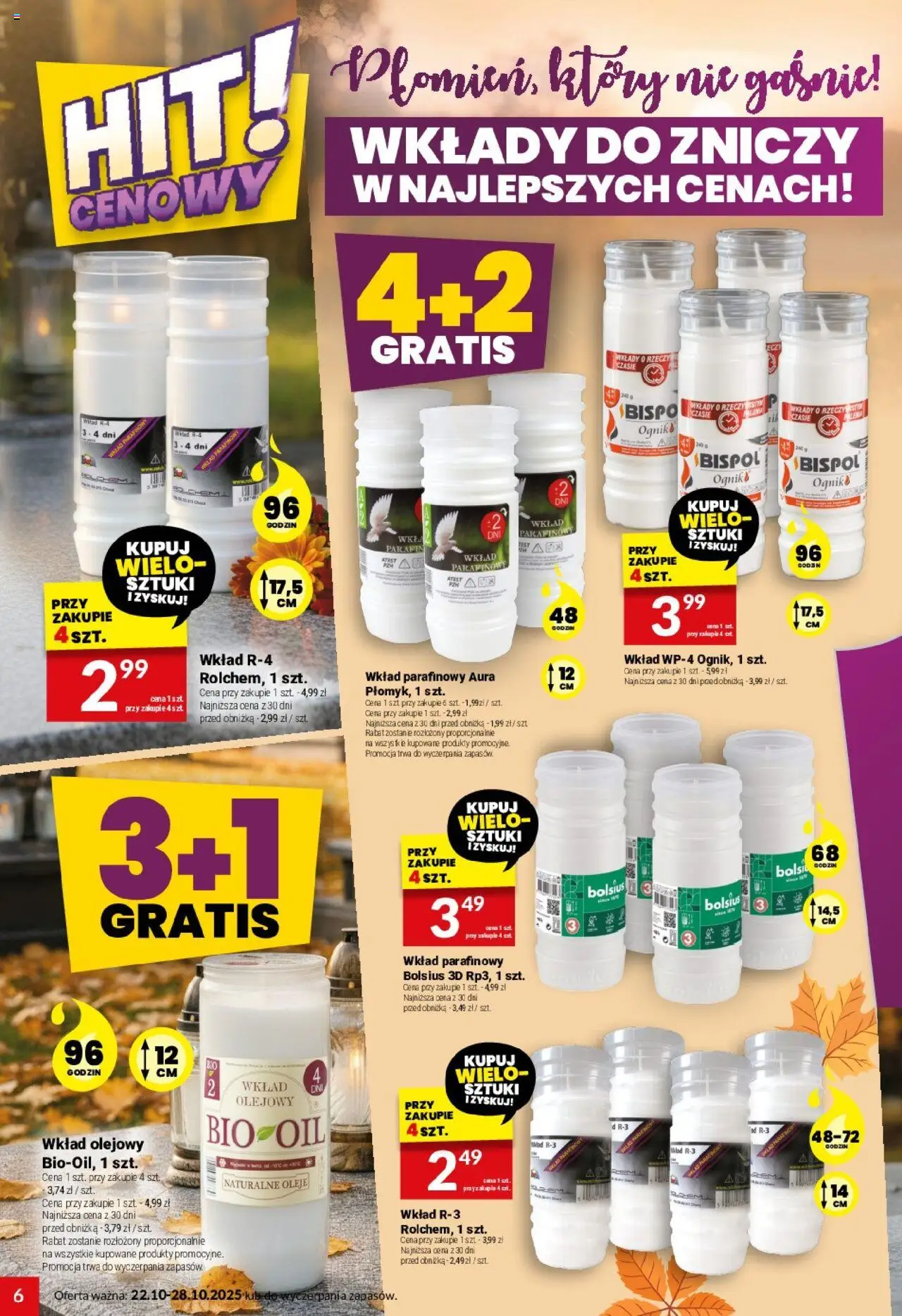 Twój Market Gazetka od 22.10.2025 | Strona: 6 | Produkty: Wkłady do zniczy