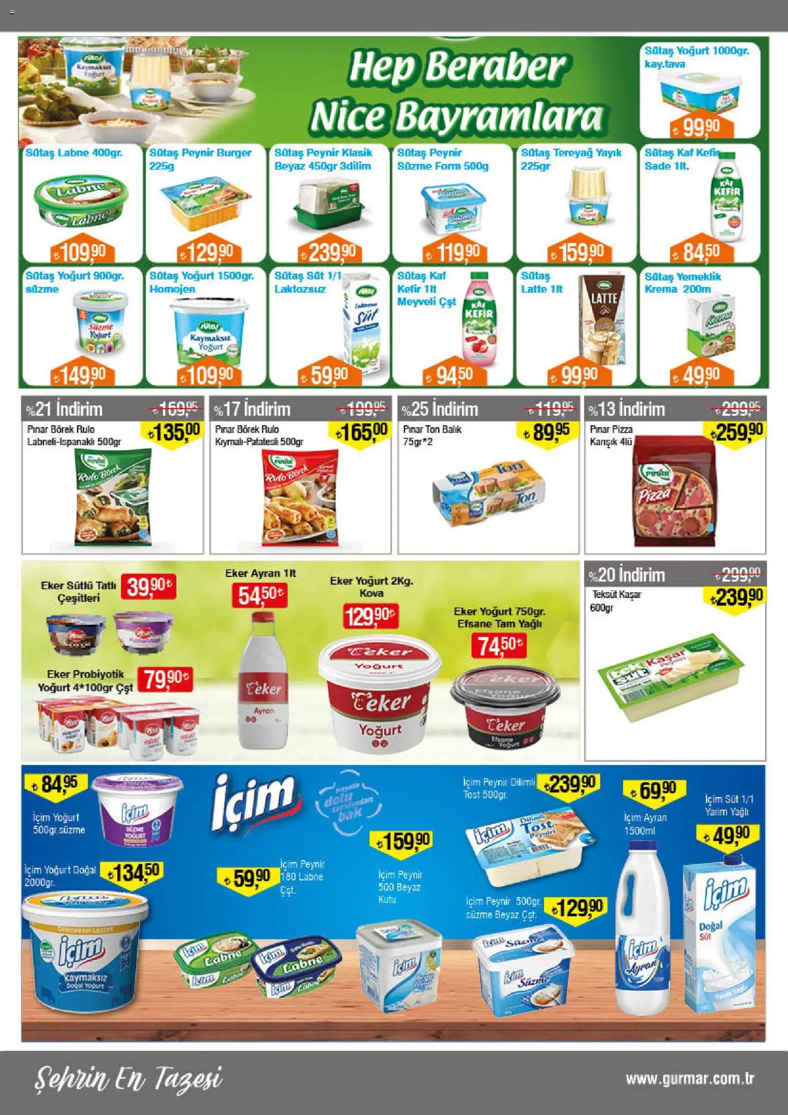 Gürmar Katalog - 16.03.2026 tarihinden itibaren geçerlidir | Sayfa: 5 | Ürünler: Süt, Yoğurt, Balık, Krema