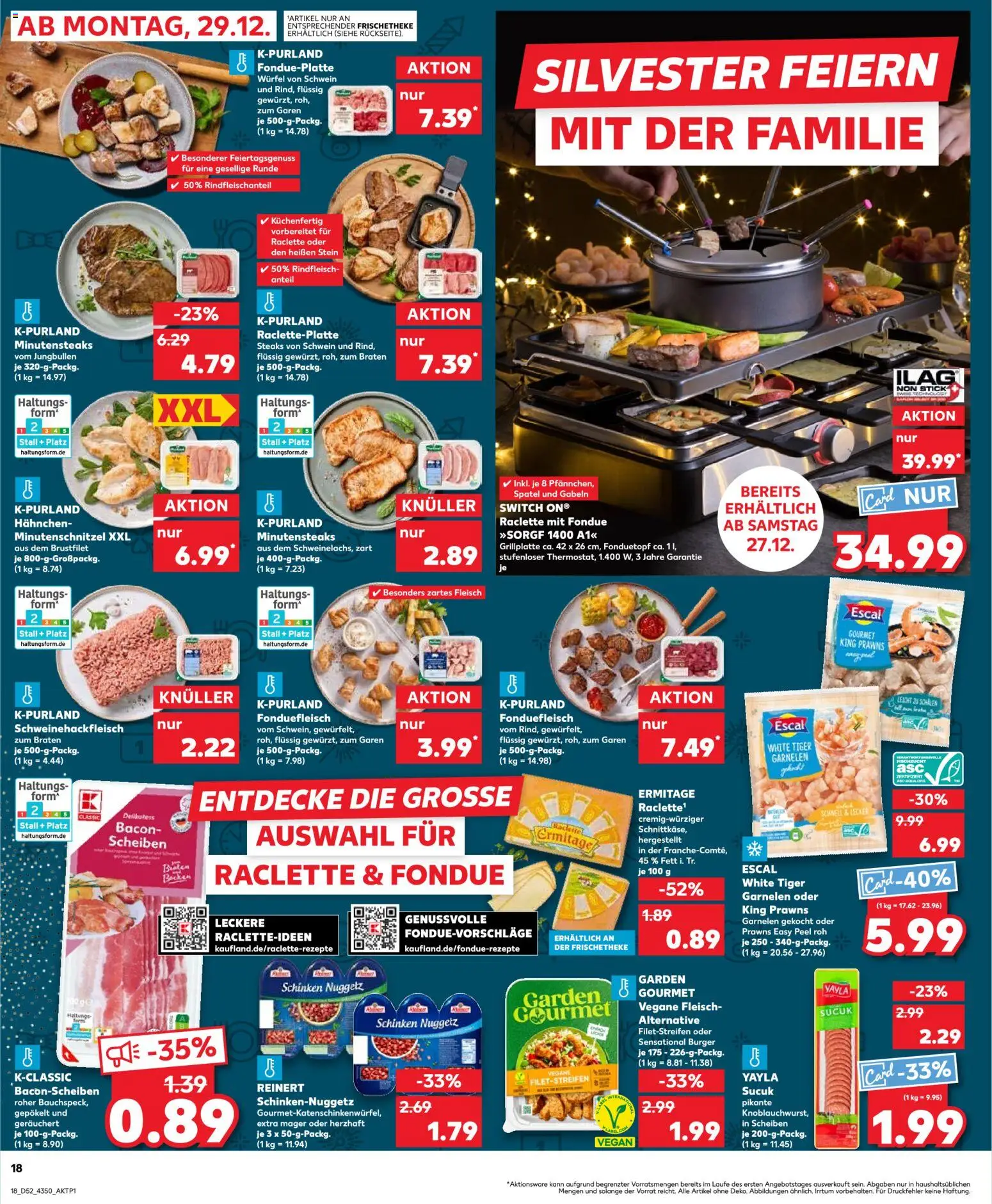 Kaufland prospekt Potsdam	 – gültig ab 27.12.2025 | Seite: 18 | Produkte: Burger, Garnelen, Rindfleisch, Fleisch