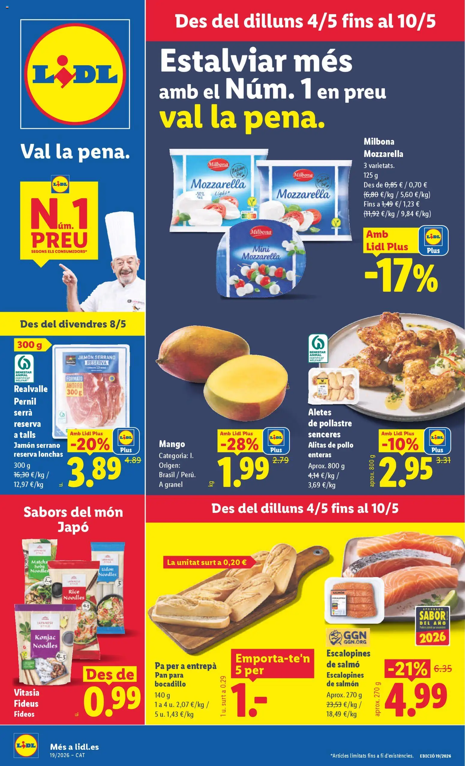 Lidl folleto │ válido desde el 04.05.2026 | Página: 1 | Productos: Jamón serrano, Jamón, Fideos, Ρούτερ